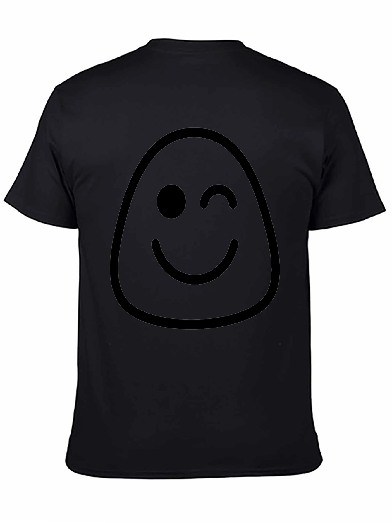 Winking Face Graphic T-Shirt - Casual Black Tee