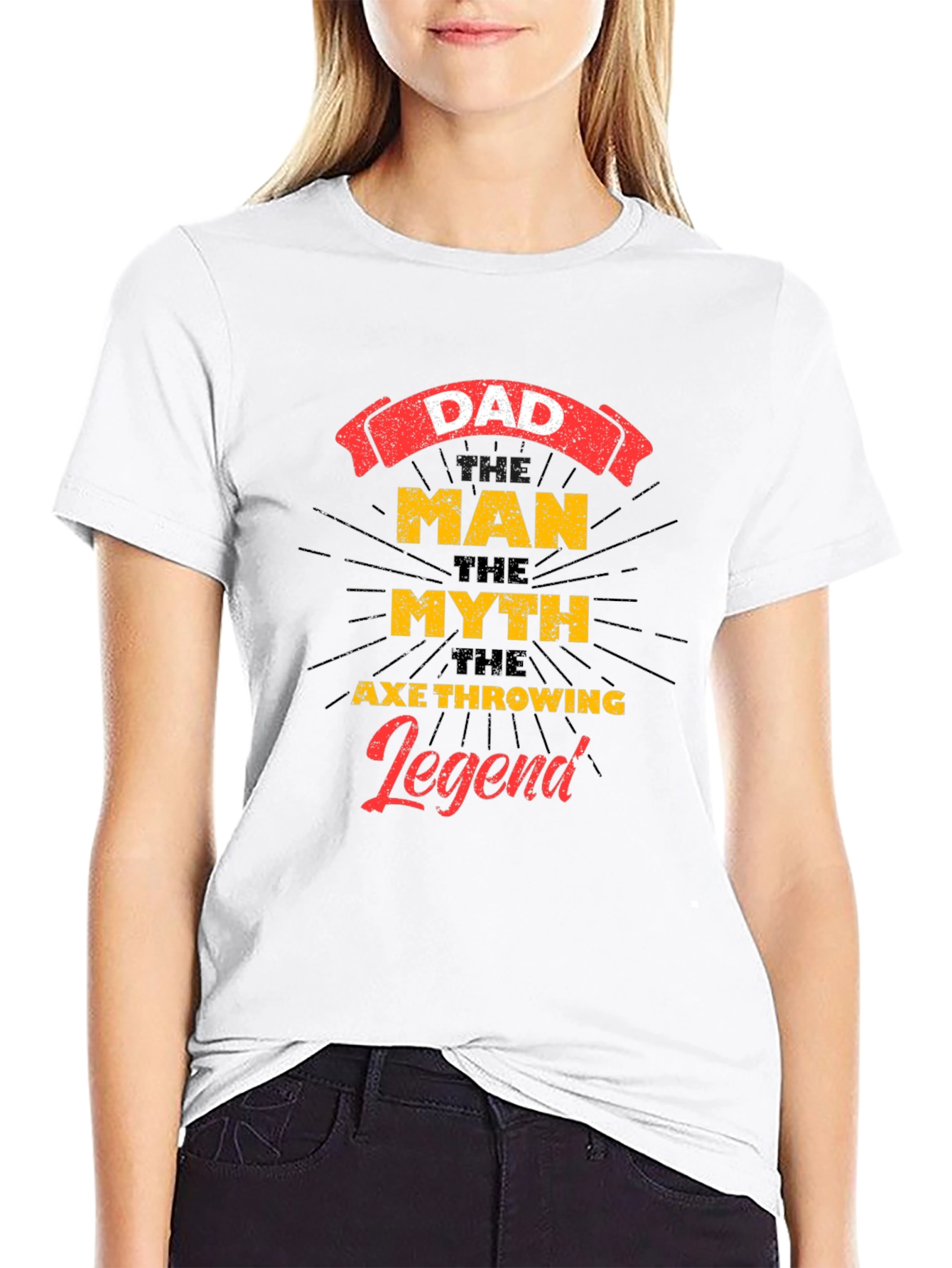 Dad Man Myth Axe Throwing Legend Graphic T-Shirt