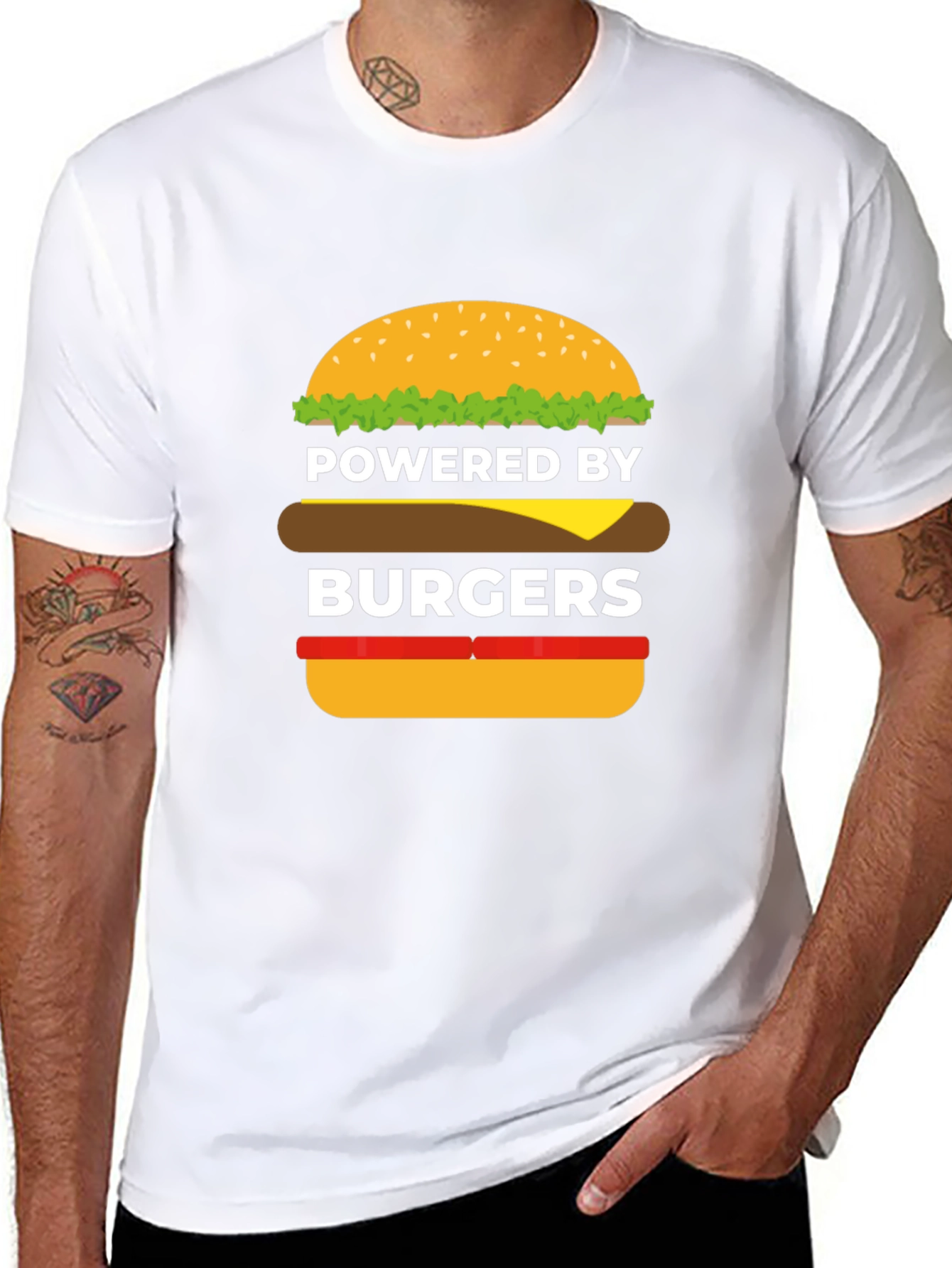 Powered by Burgers Black Graphic Tee