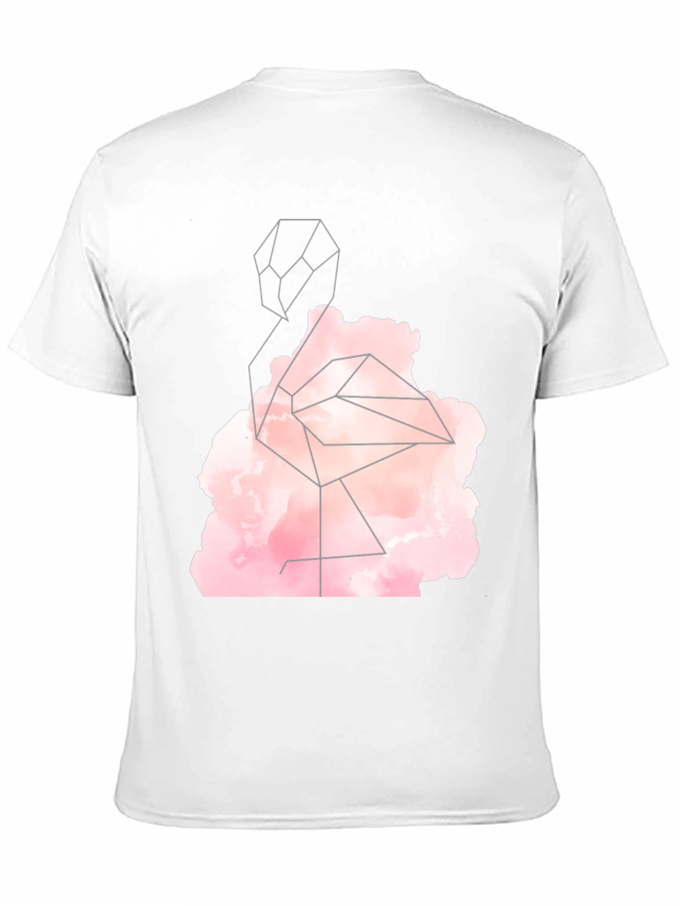 Geometric Flamingo Graphic Tee - Black