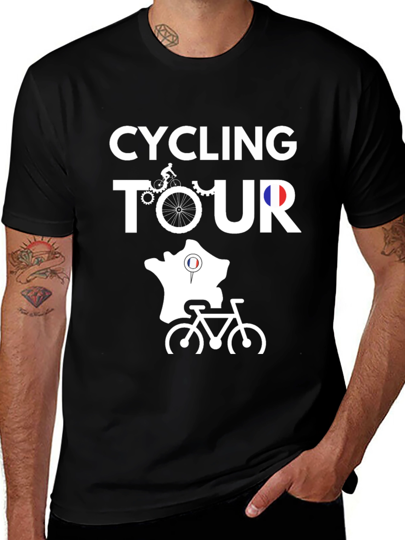 Cycling Tour Black T-Shirt