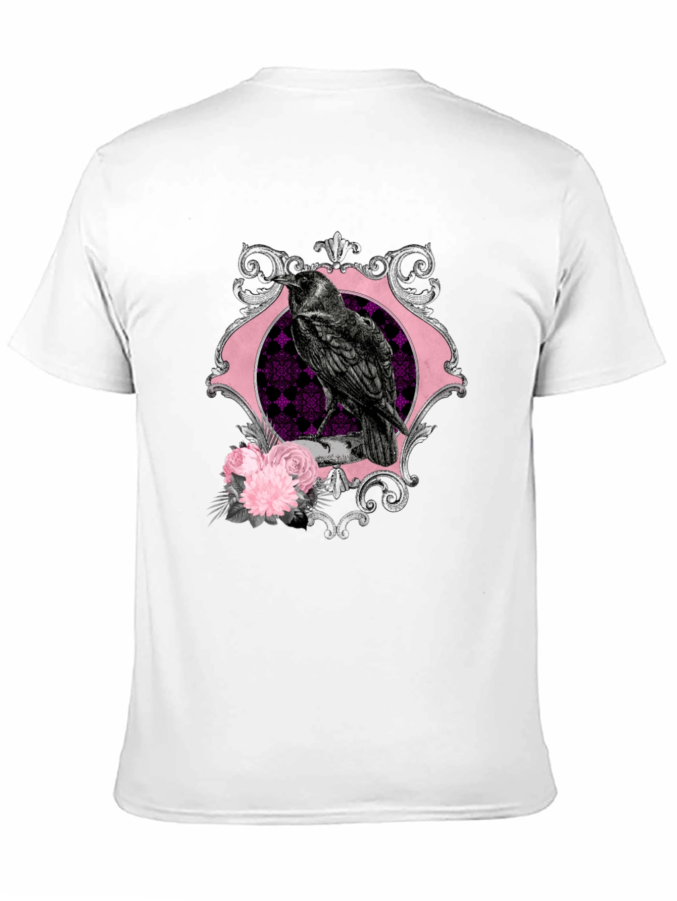 Raven & Roses Graphic Tee - Gothic Style