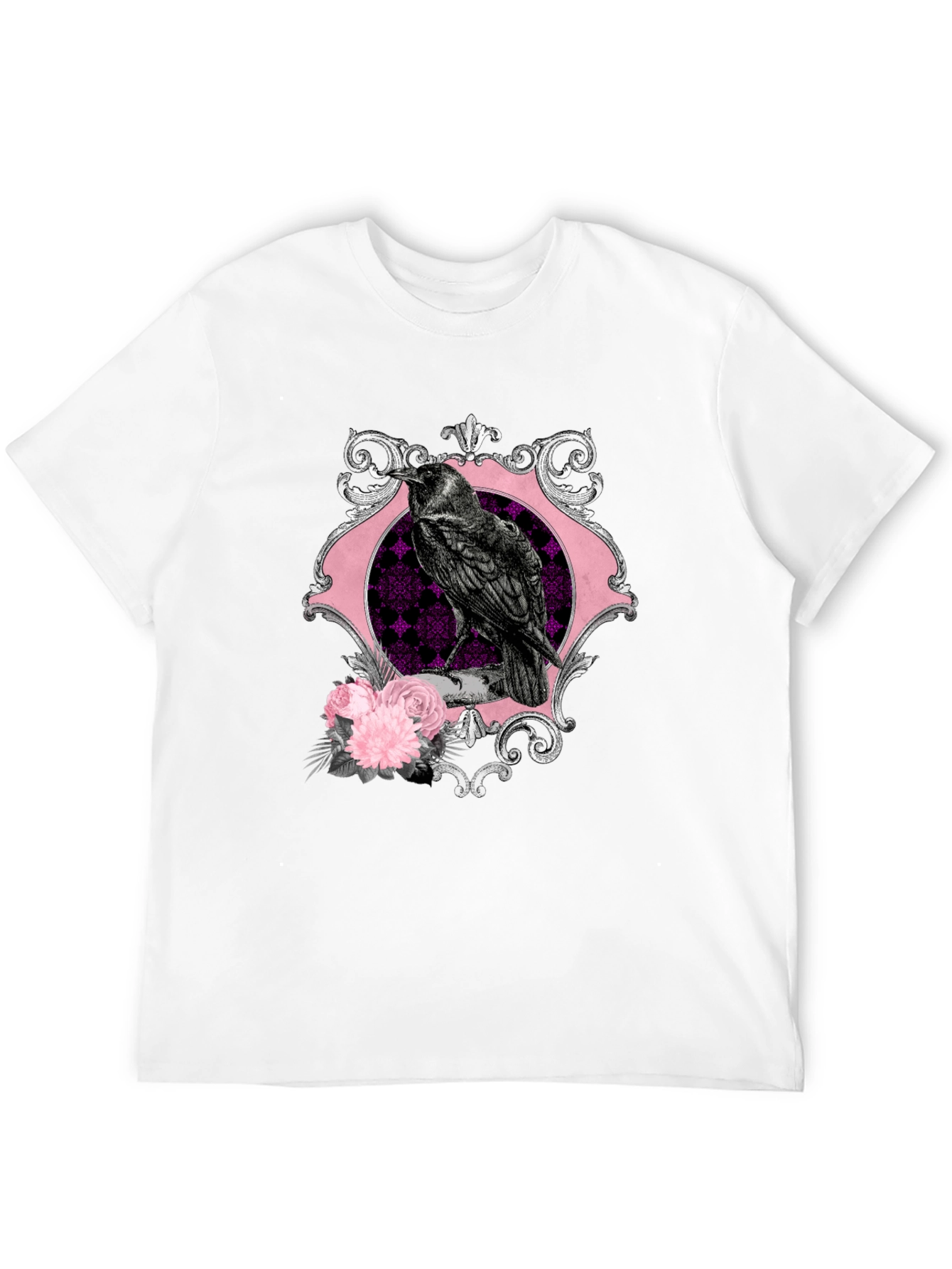 Raven & Roses Graphic Tee - Gothic Style