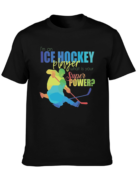 Ice Hockey Player Super Power Graphic T-Shirt