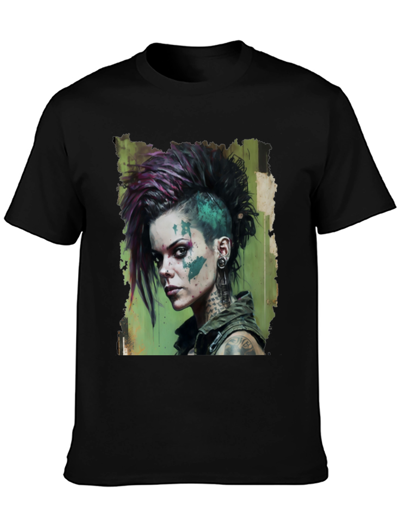 Edgy Punk Rock Girl Graphic Tee