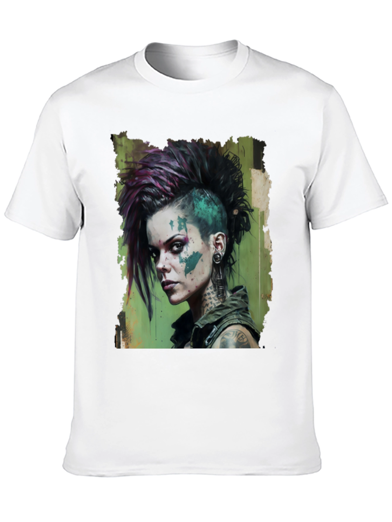 Edgy Punk Rock Girl Graphic Tee