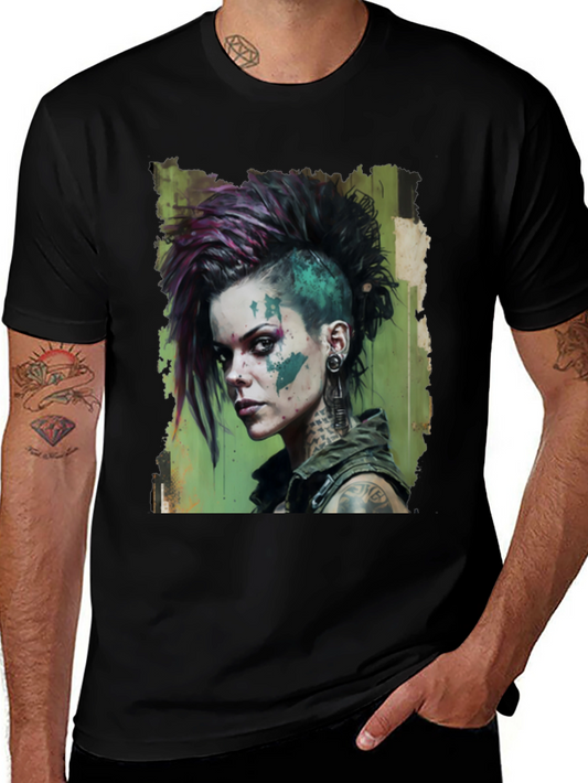 Edgy Punk Rock Girl Graphic Tee