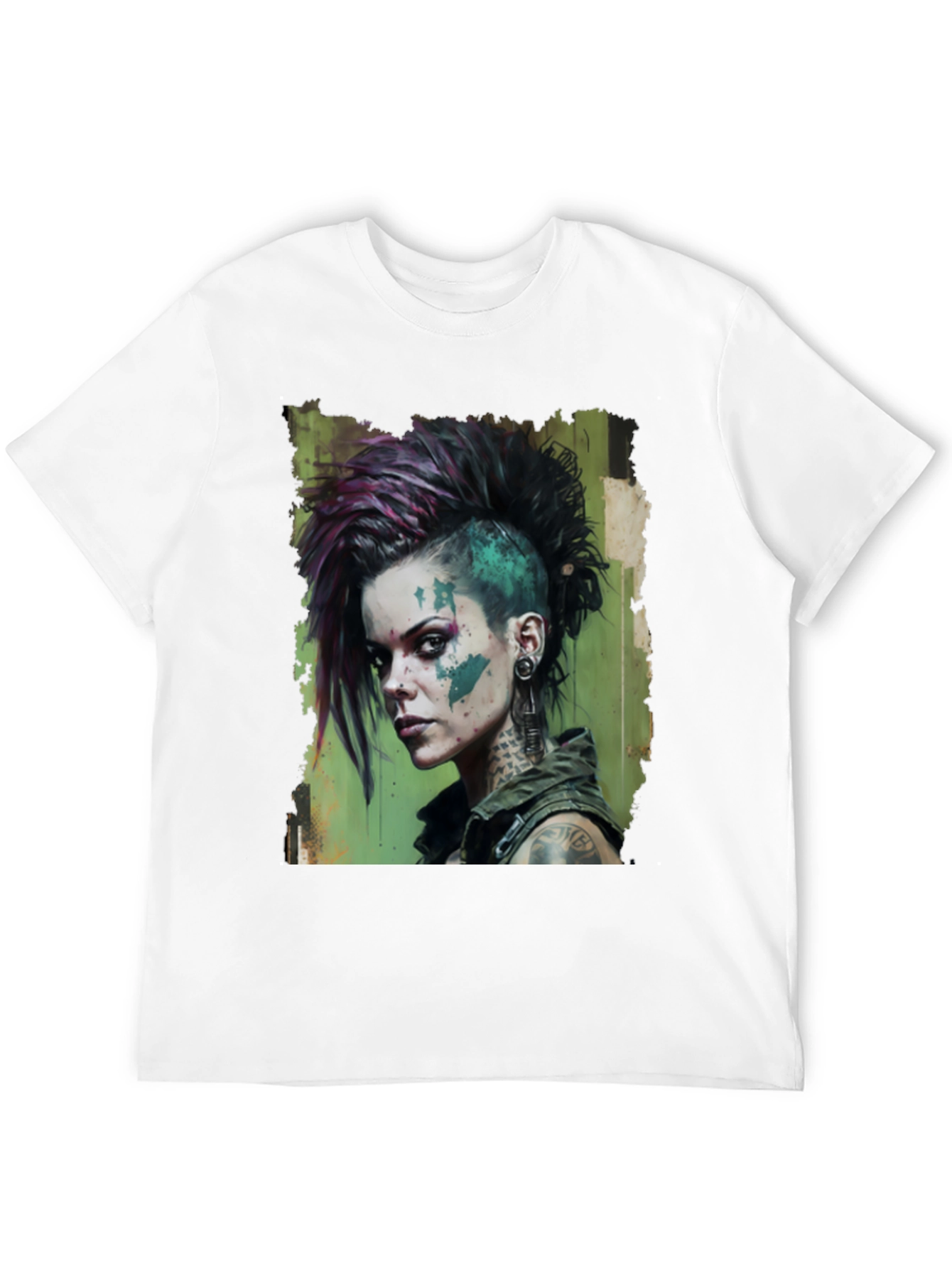 Edgy Punk Rock Girl Graphic Tee