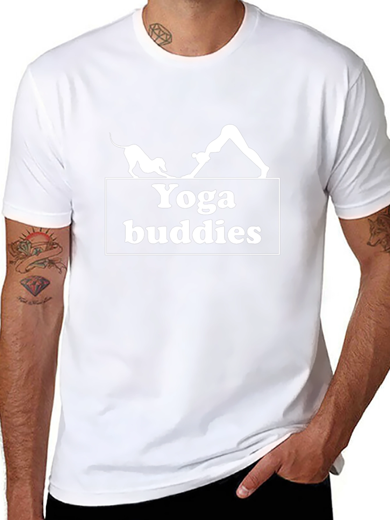 Yoga Buddies Black Graphic Tee