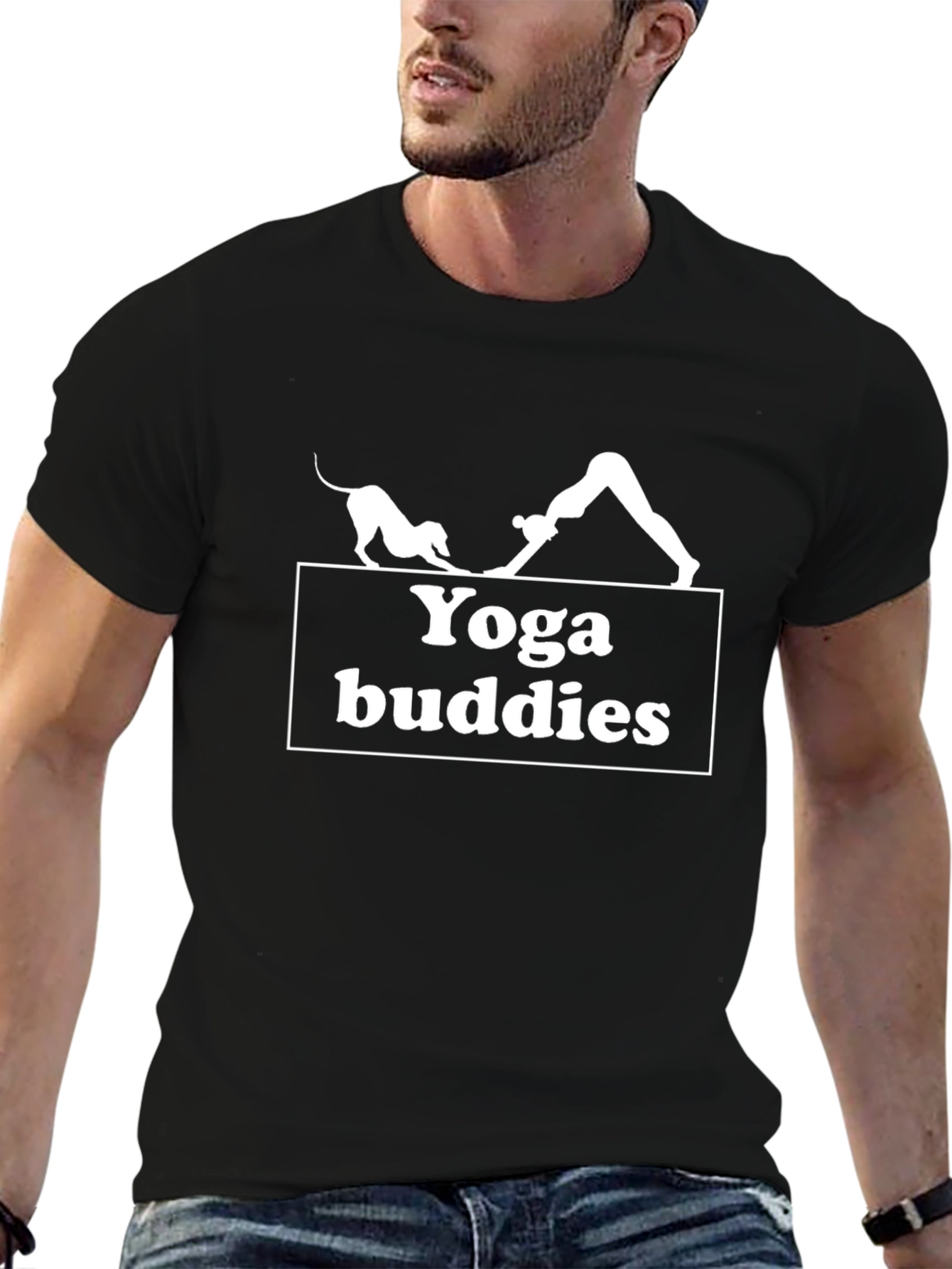 Yoga Buddies Black Graphic Tee