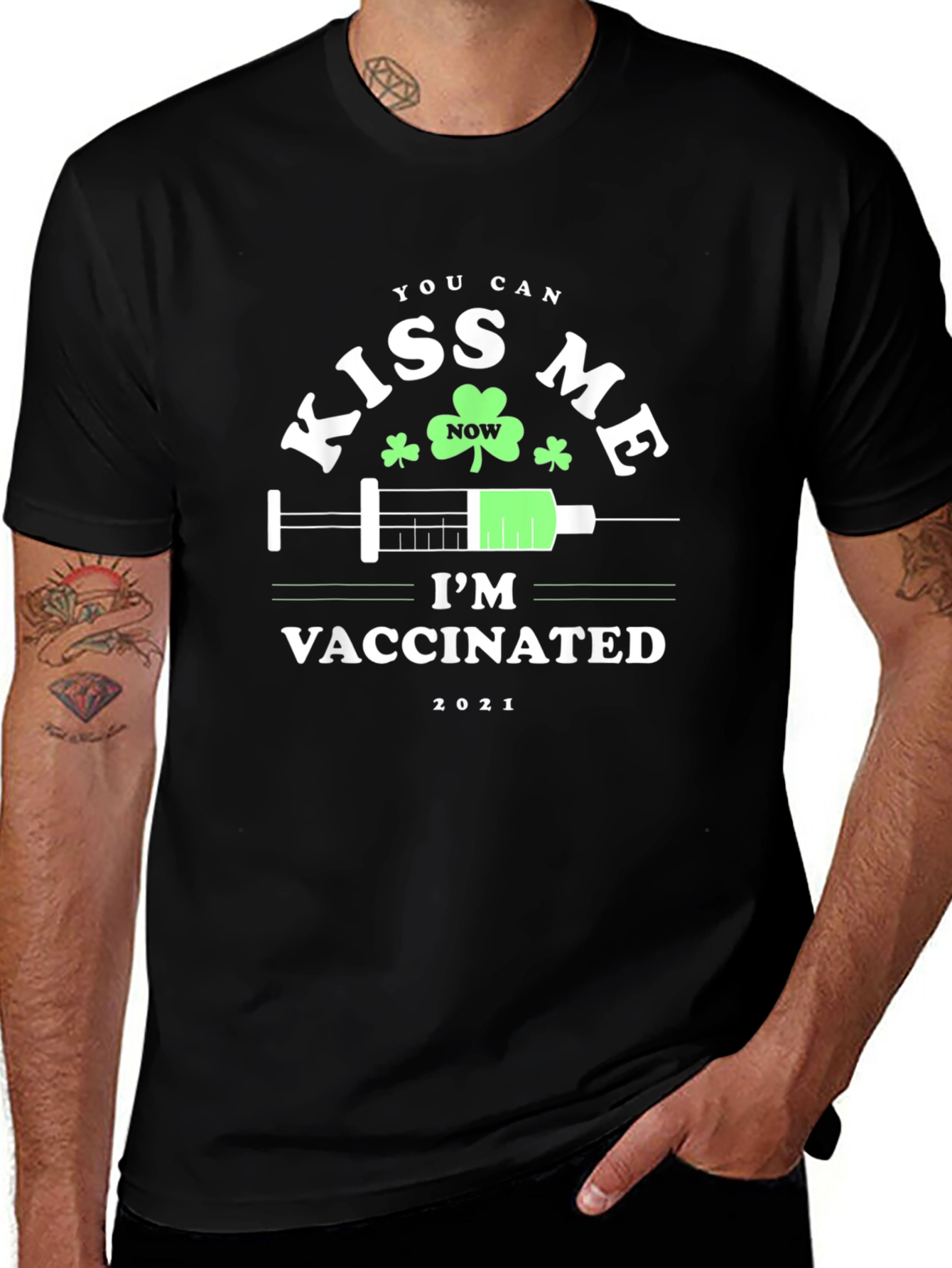 Kiss Me Im Vaccinated St. Patricks Day T-Shirt