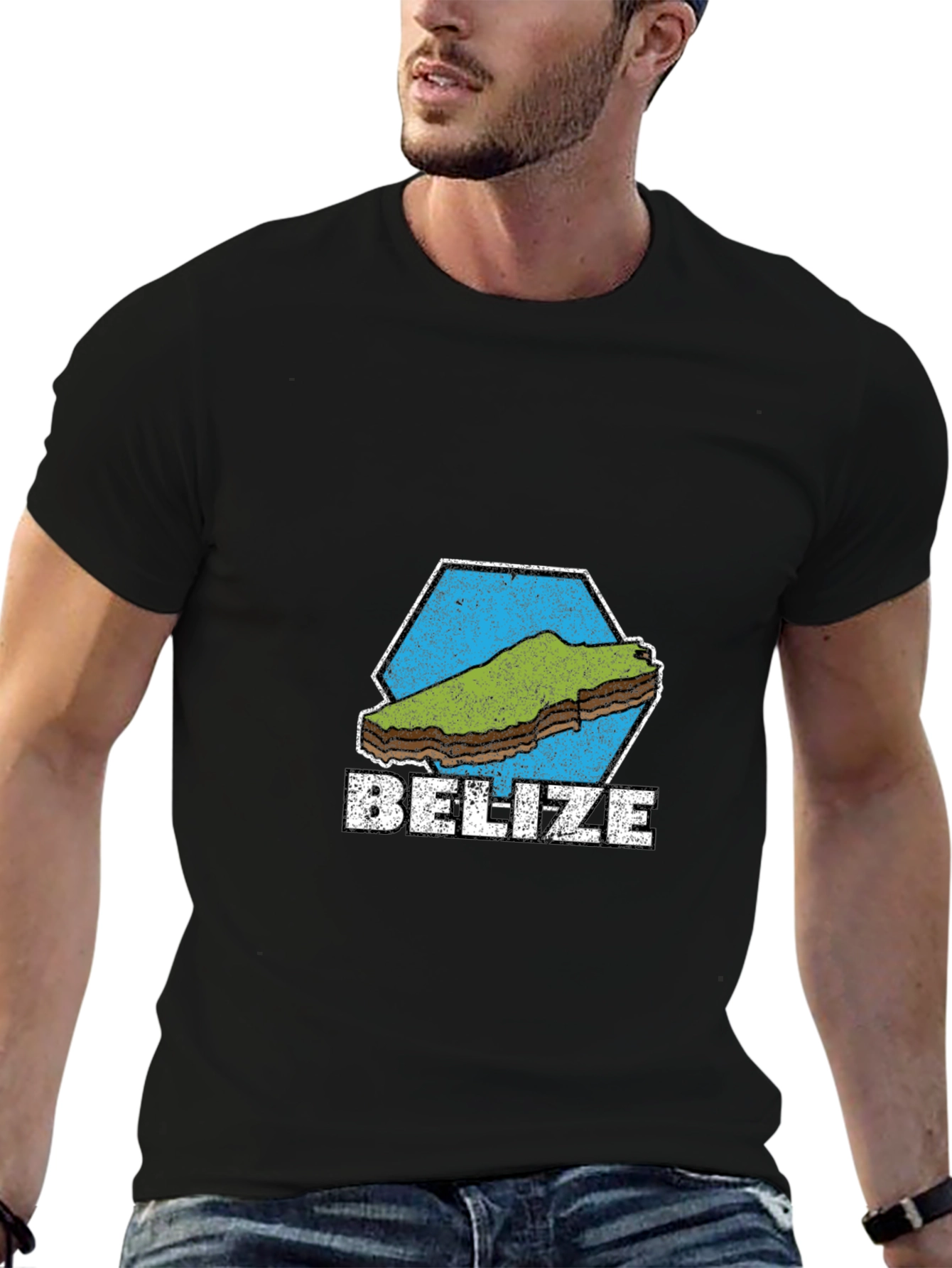 Belize Graphic T-Shirt - Black Cotton Tee