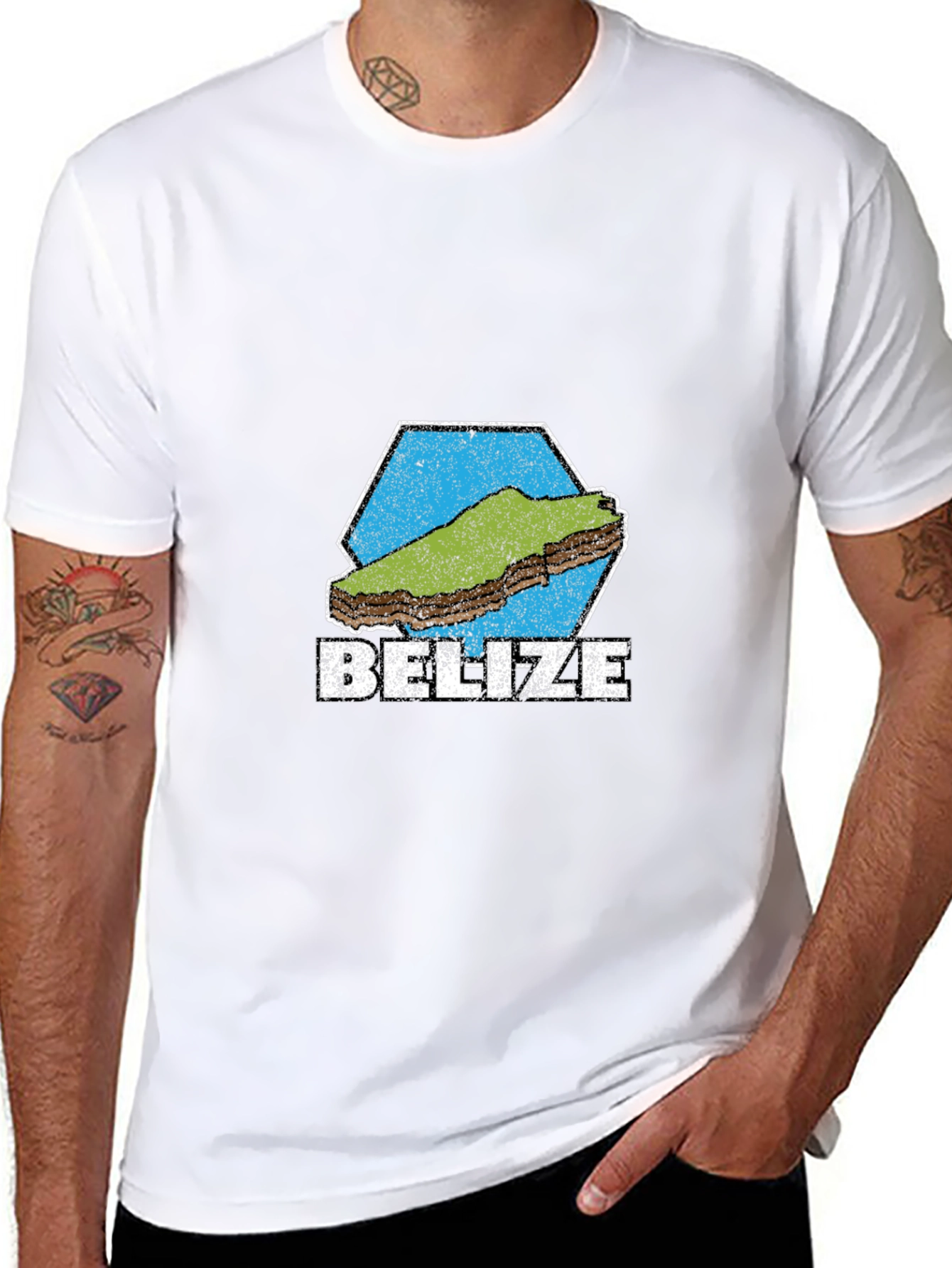 Belize Graphic T-Shirt - Black Cotton Tee