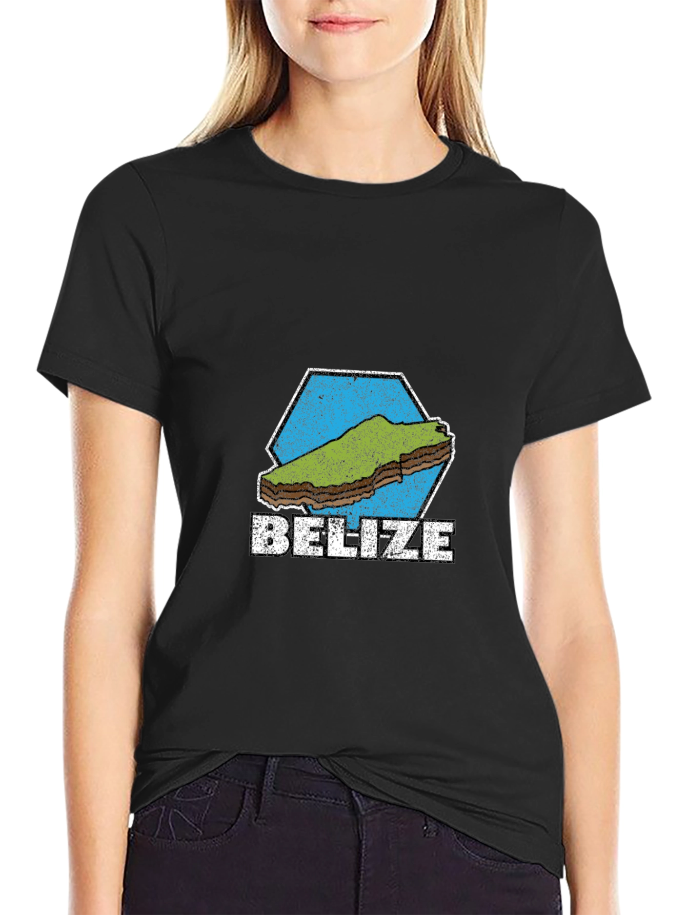 Belize Graphic T-Shirt - Black Cotton Tee