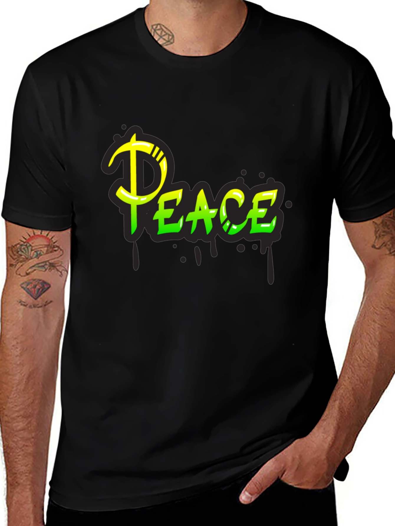 Peace Graphic Black T-Shirt