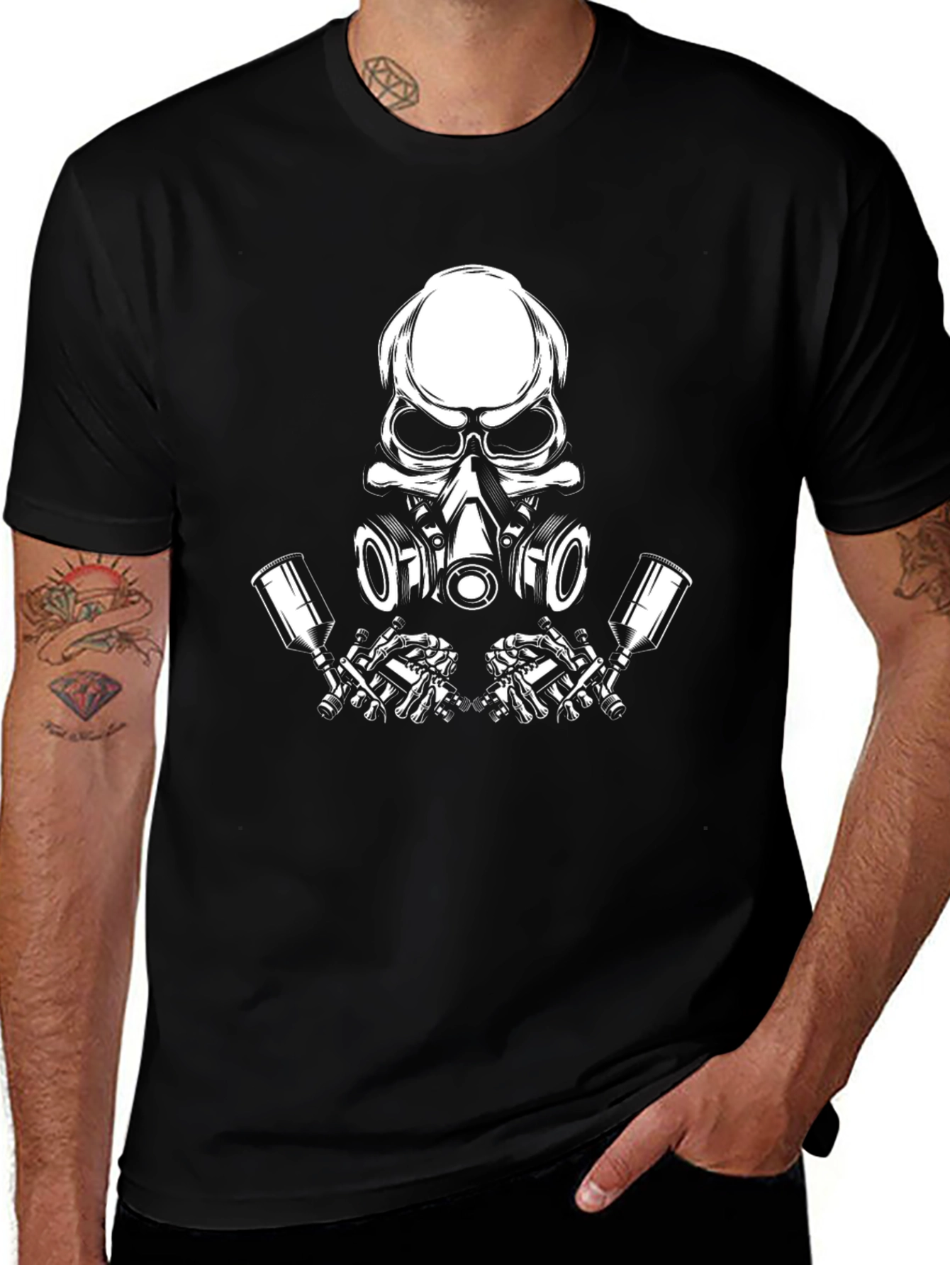 Skull Gas Mask Graphic T-Shirt