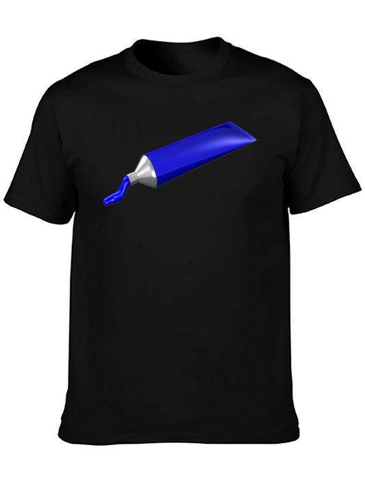 Blue Paint Tube Graphic Tee - Artistic Unisex Shirt
