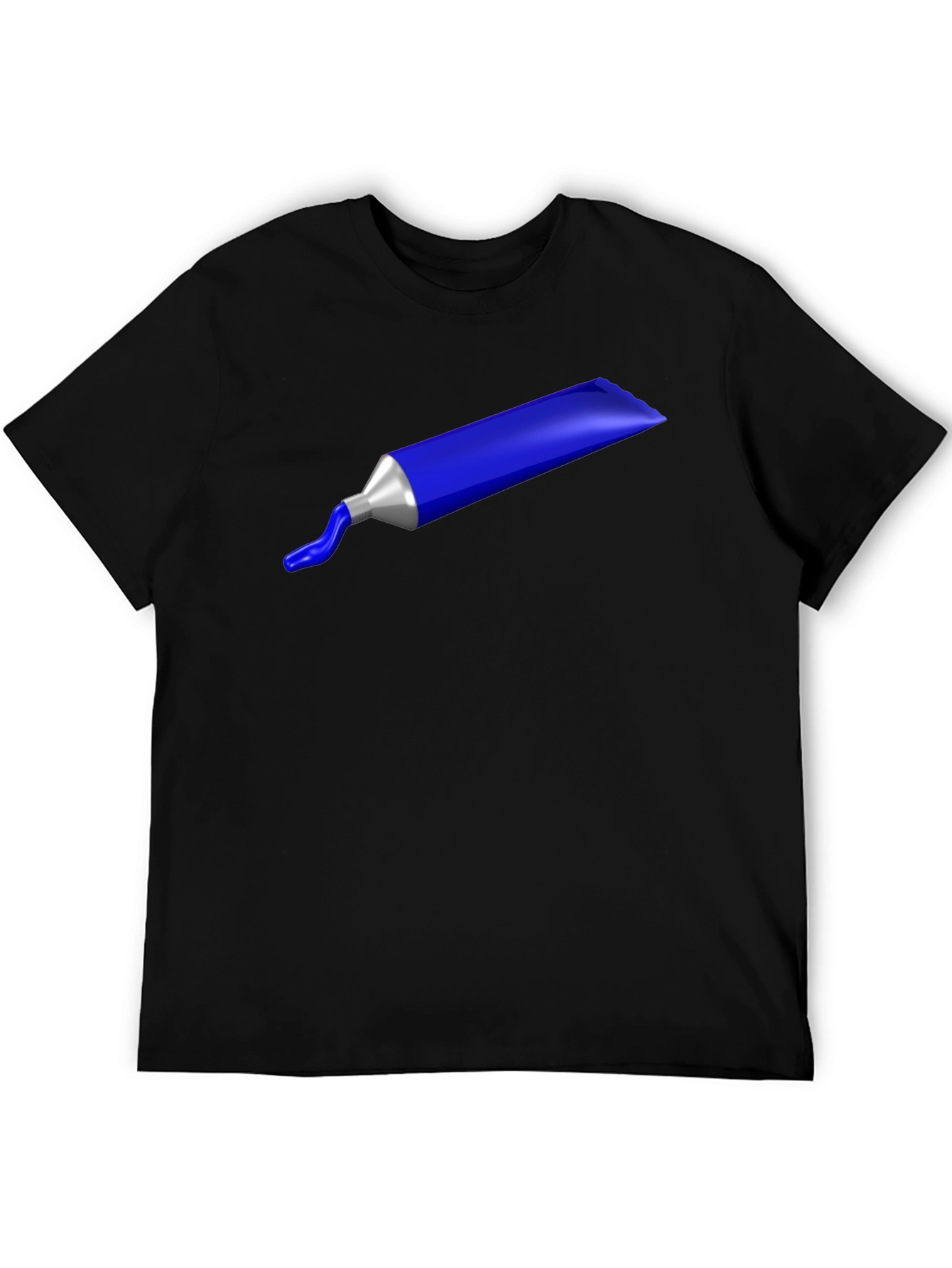 Blue Paint Tube Graphic Tee - Artistic Unisex Shirt