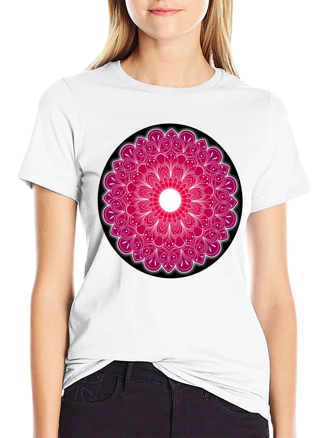 Mandala Print Crew Neck T-Shirt