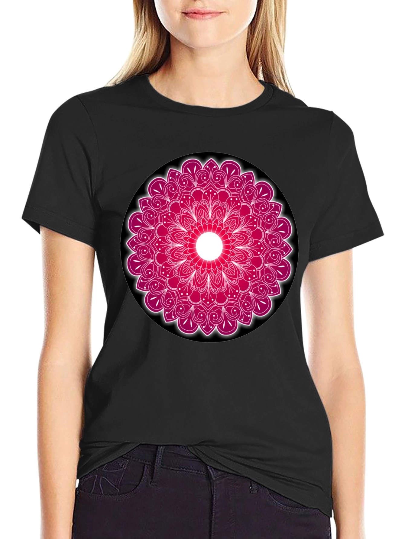 Mandala Print Crew Neck T-Shirt