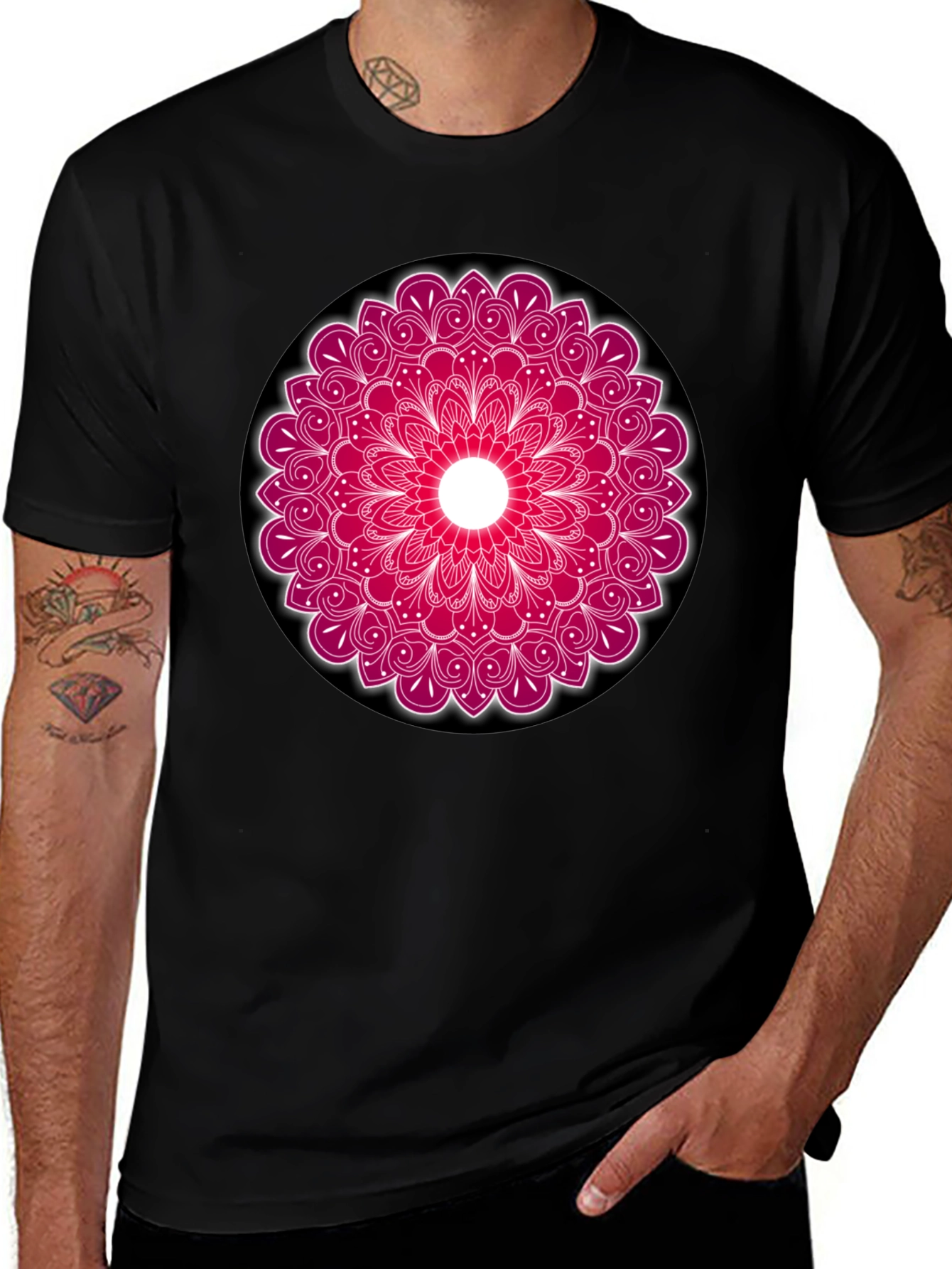 Mandala Print Crew Neck T-Shirt