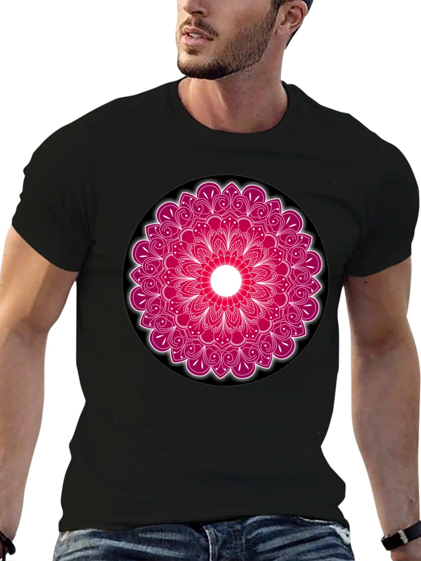 Mandala Print Crew Neck T-Shirt