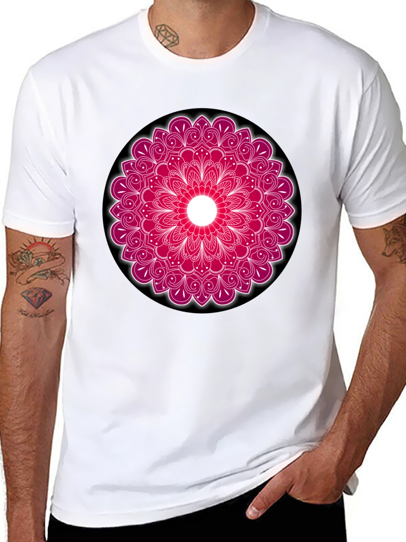 Mandala Print Crew Neck T-Shirt