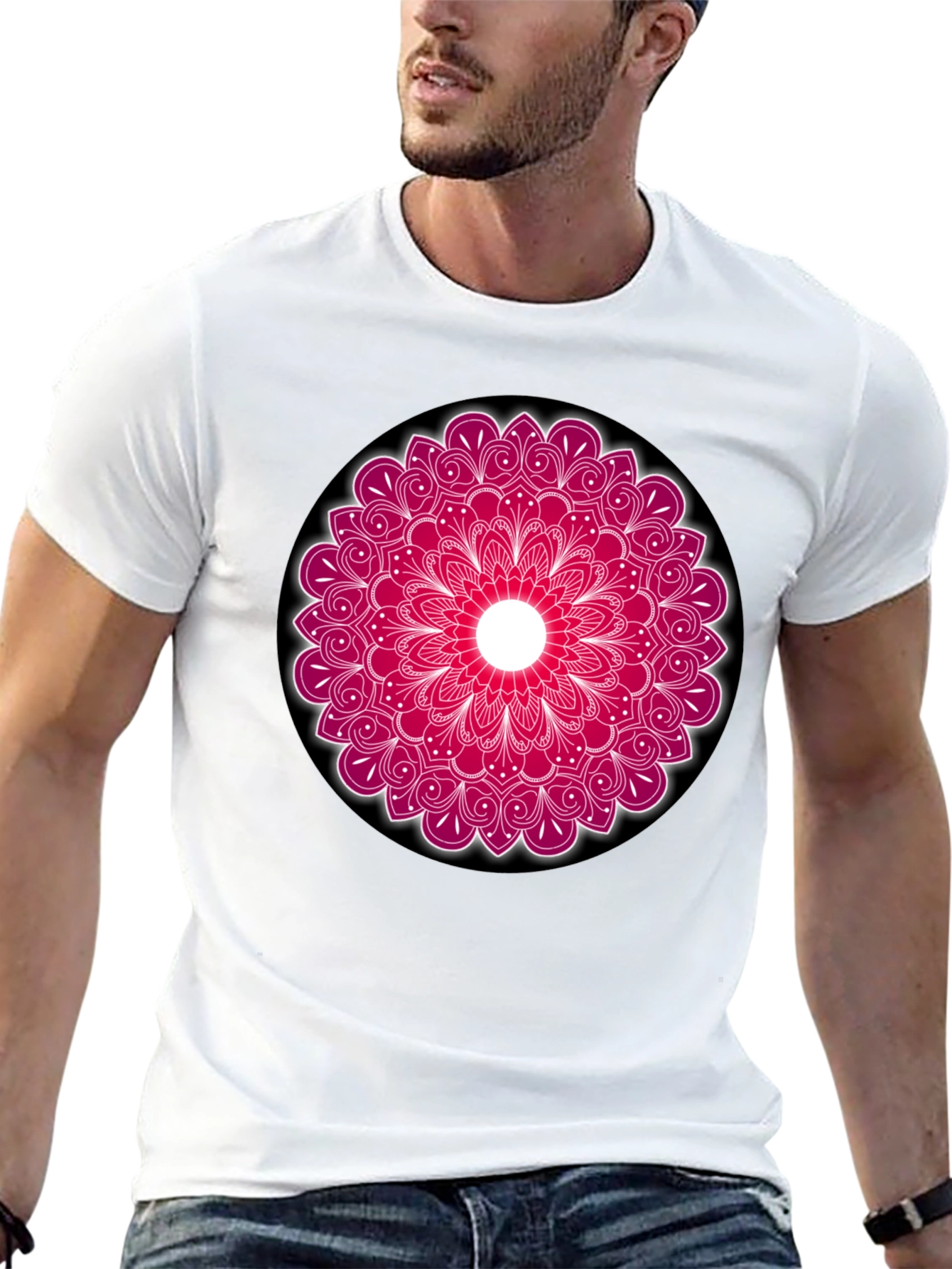Mandala Print Crew Neck T-Shirt