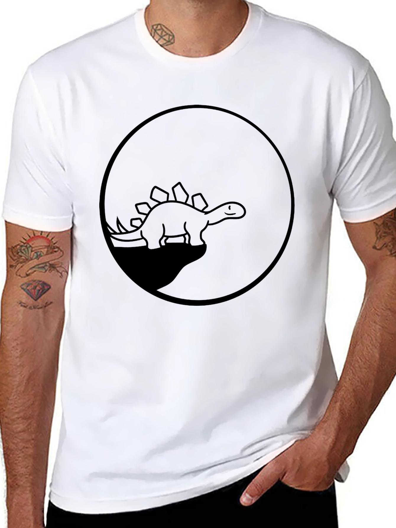 Dino Silhouette T-Shirt - Black Graphic Tee