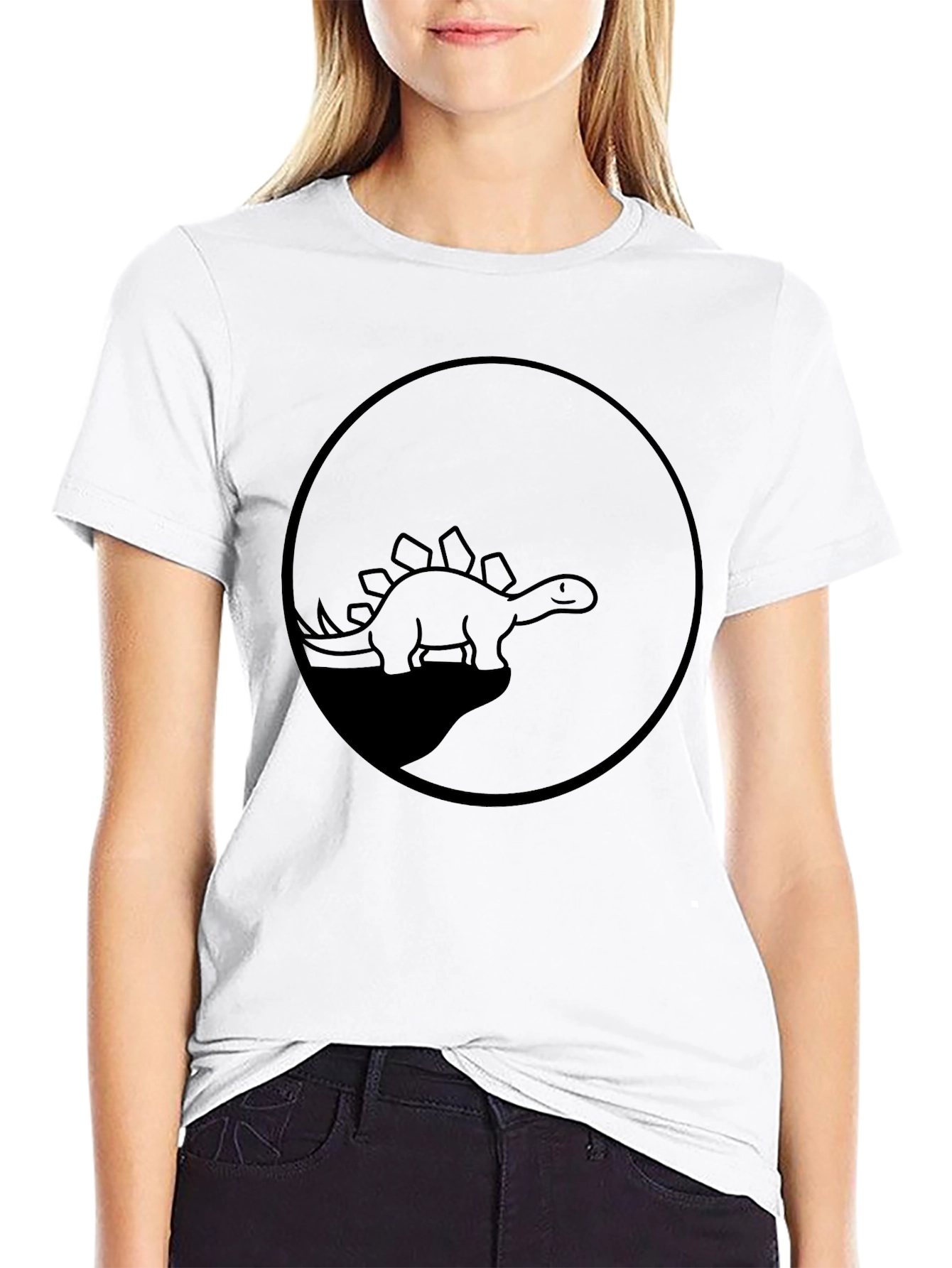 Dino Silhouette T-Shirt - Black Graphic Tee