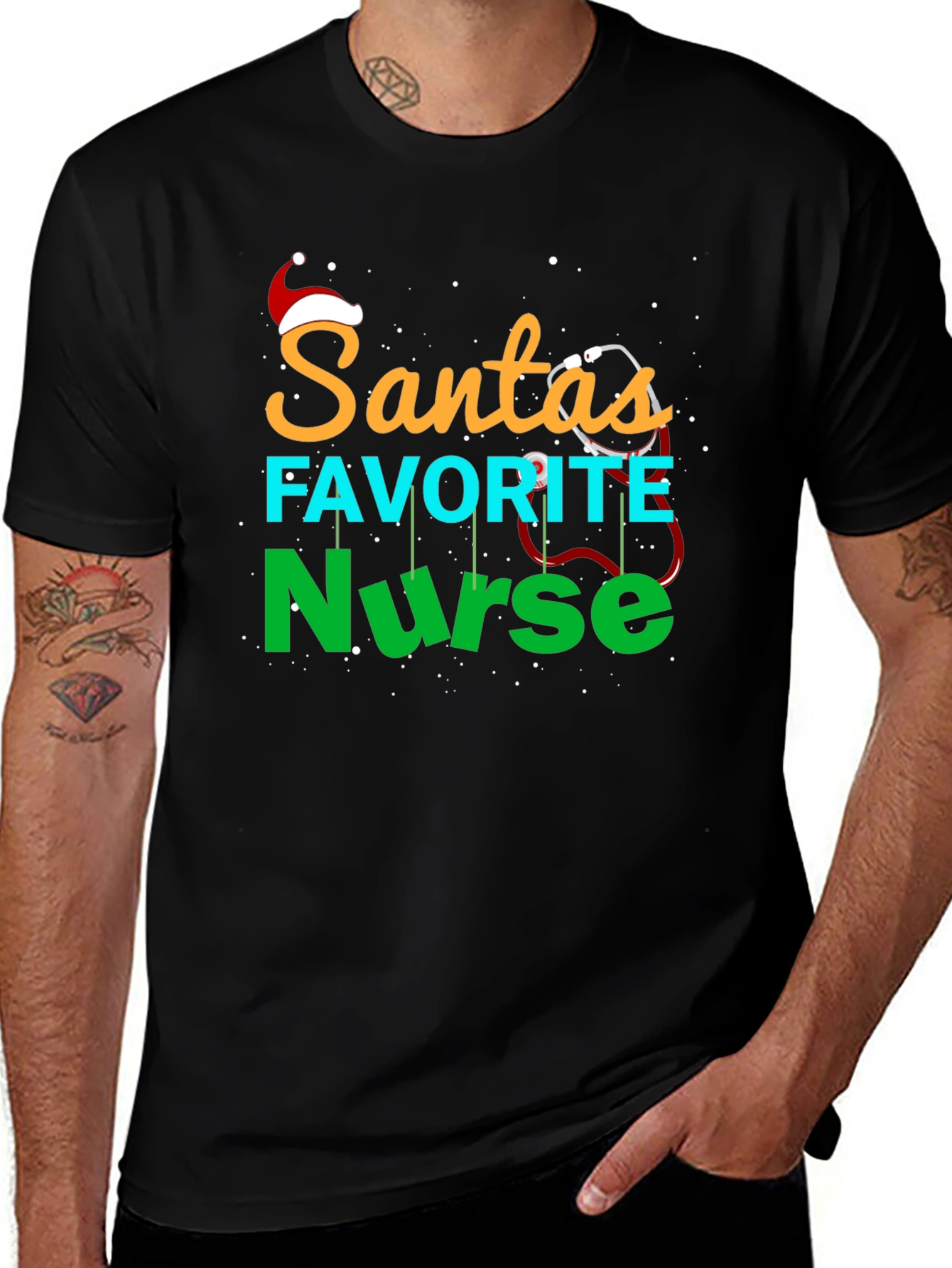 Santas Favorite Nurse Christmas T-Shirt