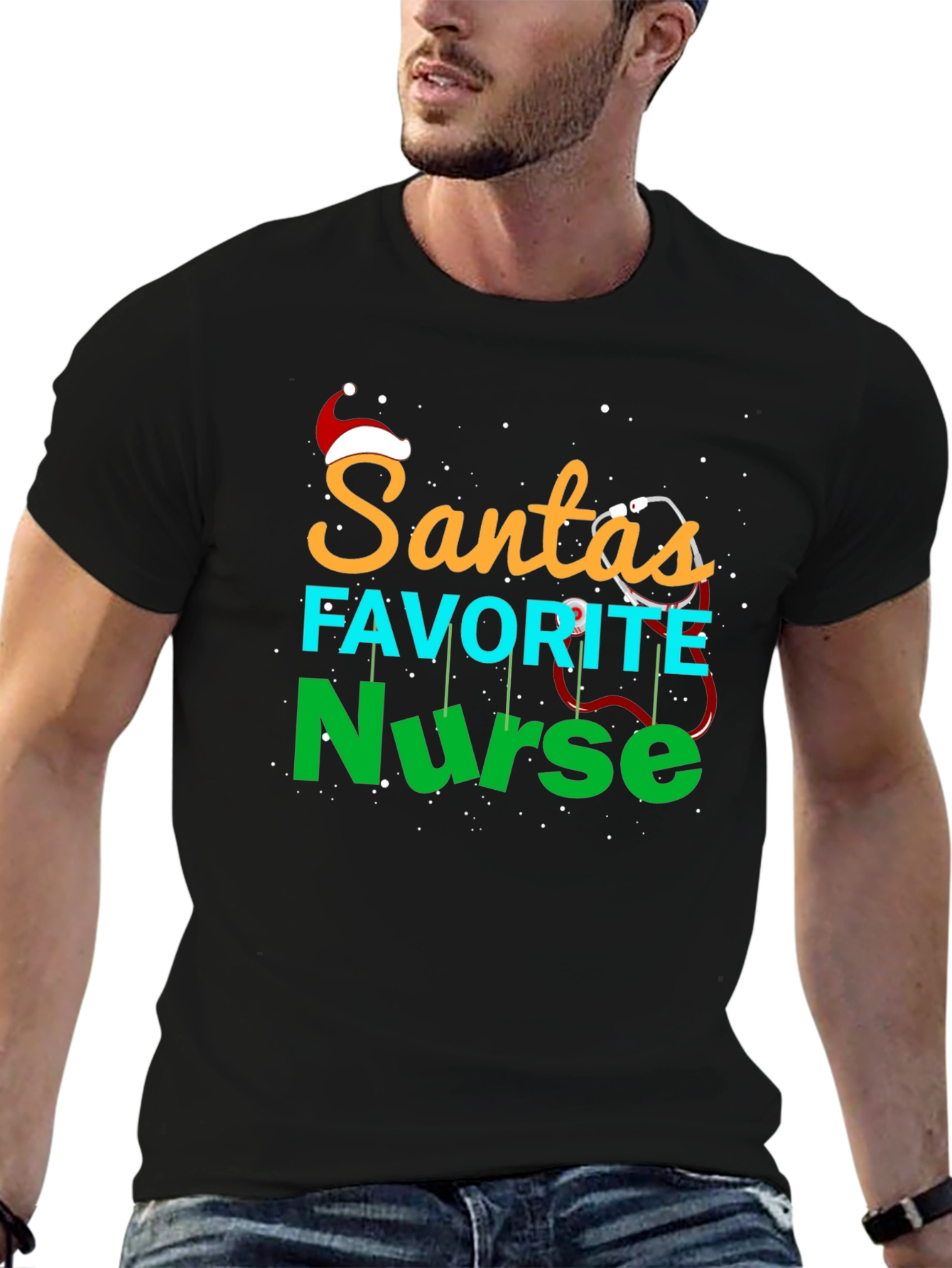 Santas Favorite Nurse Christmas T-Shirt