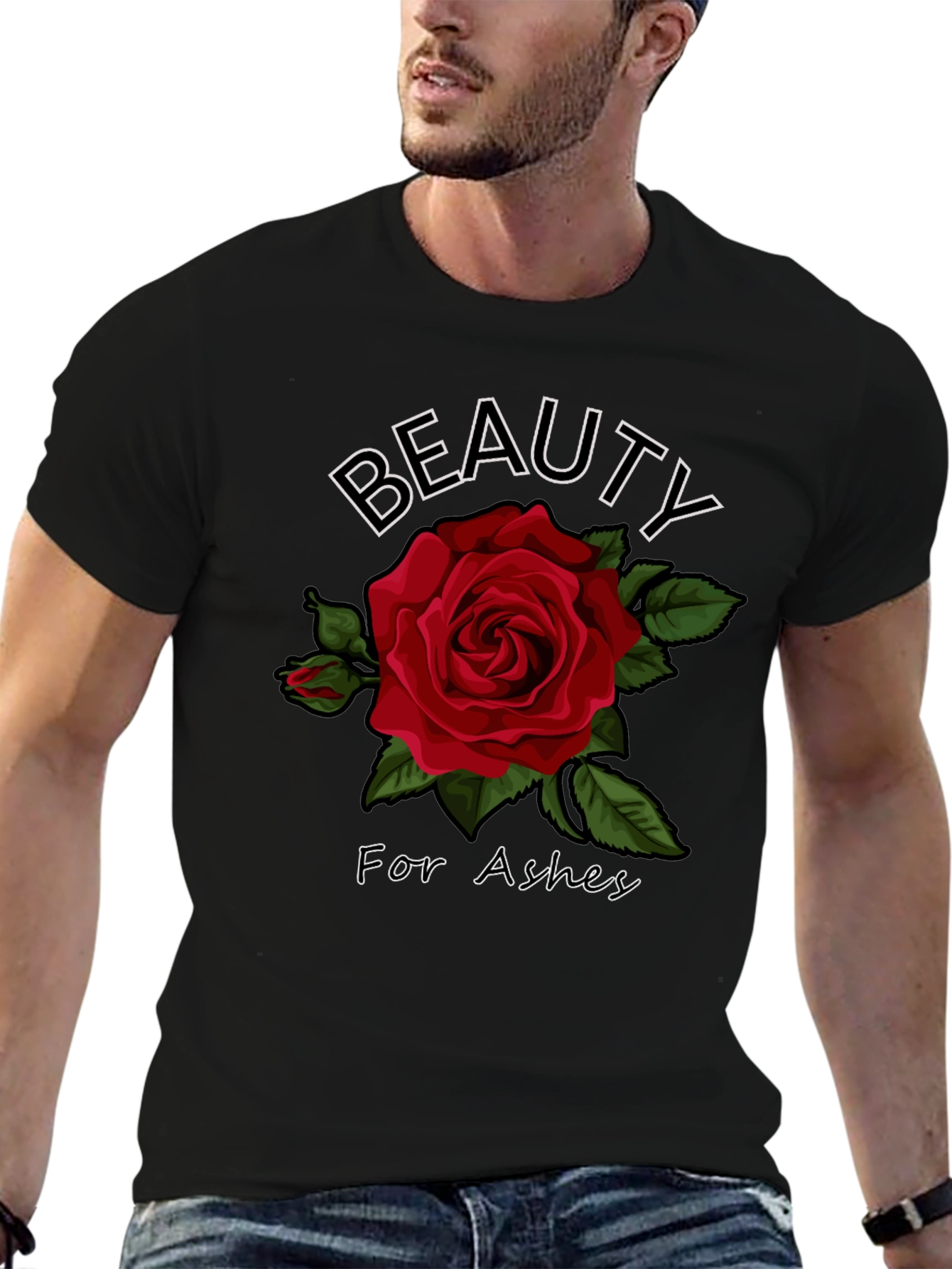 Beauty for Ashes Rose Graphic T-Shirt