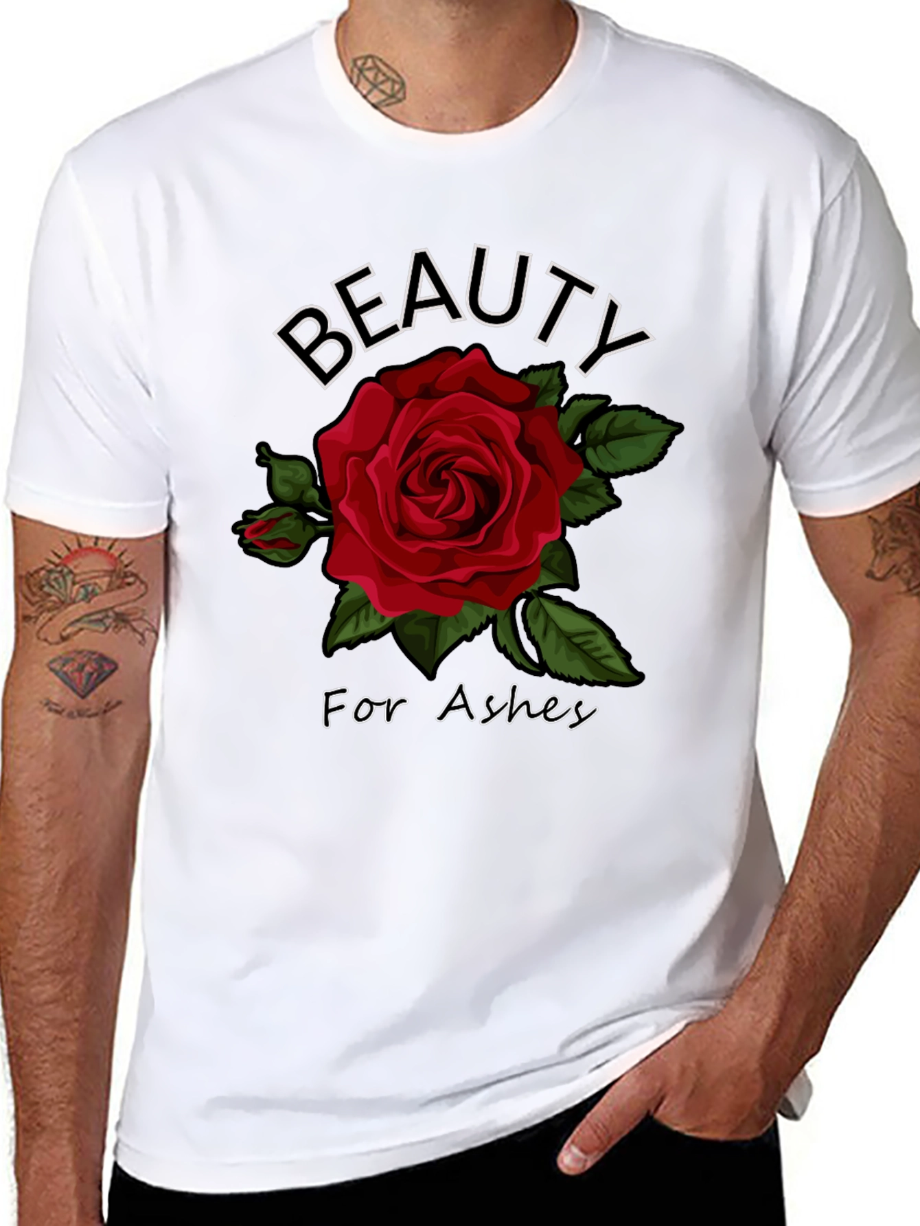 Beauty for Ashes Rose Graphic T-Shirt