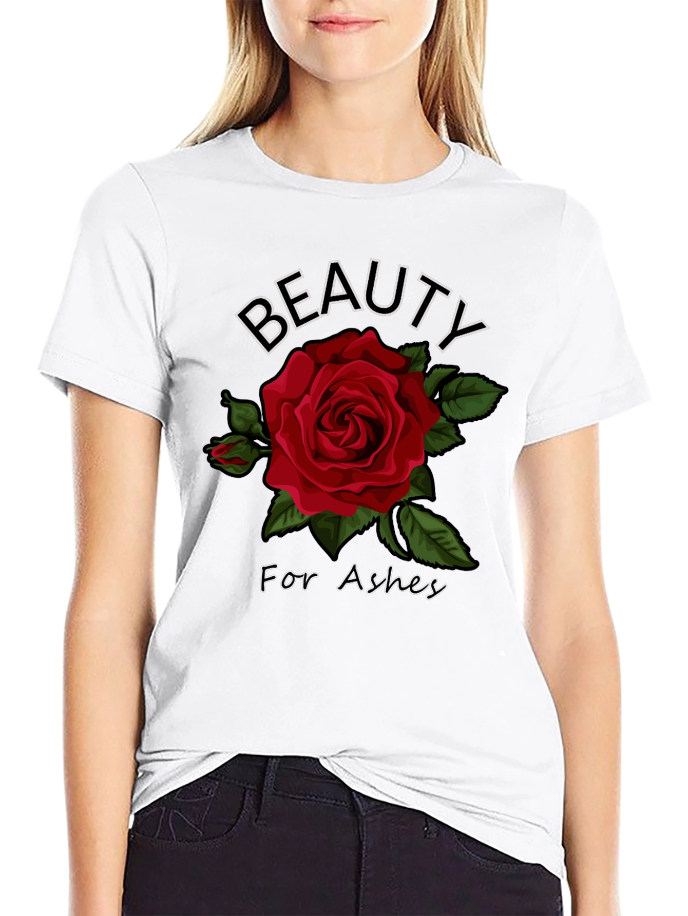 Beauty for Ashes Rose Graphic T-Shirt