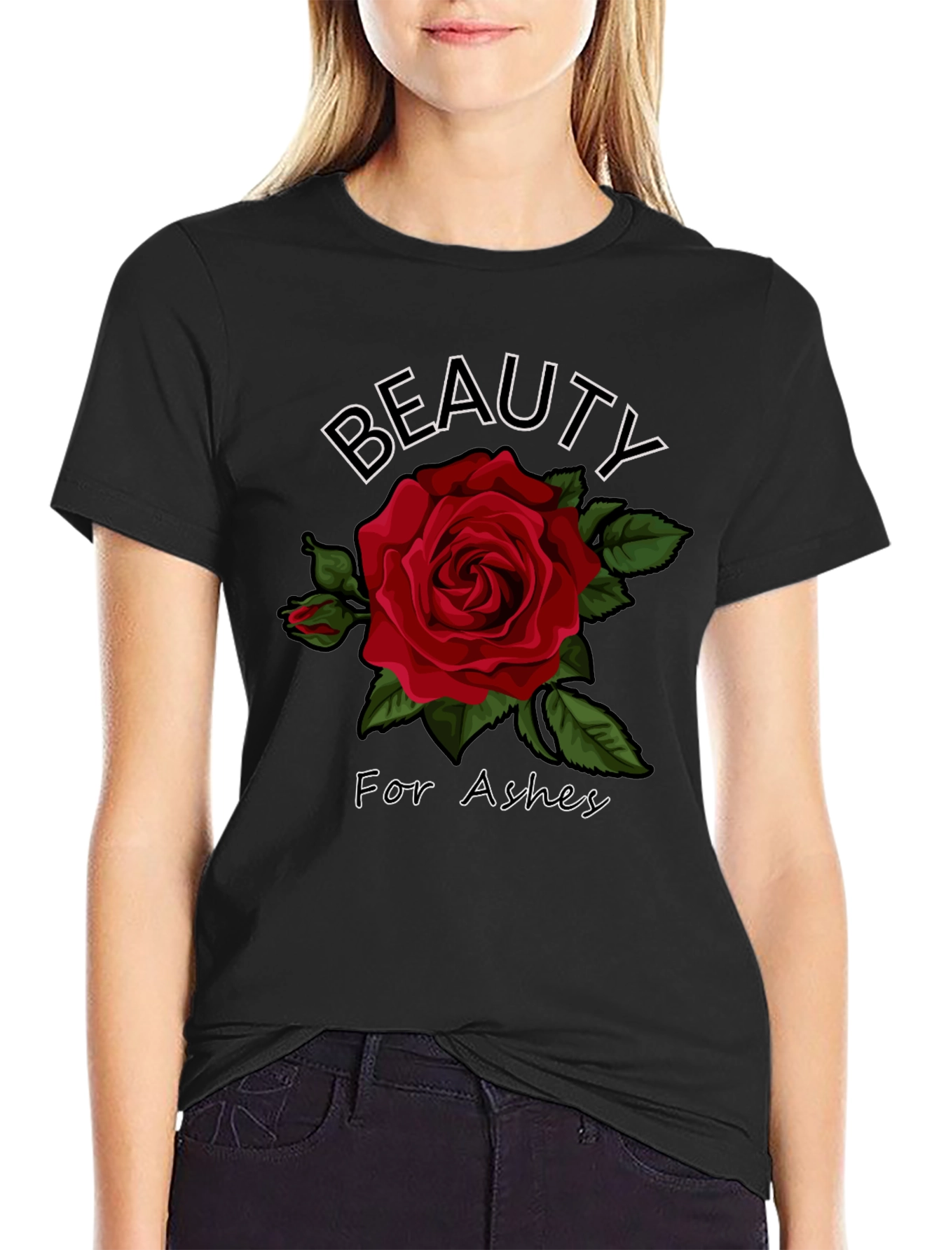 Beauty for Ashes Rose Graphic T-Shirt