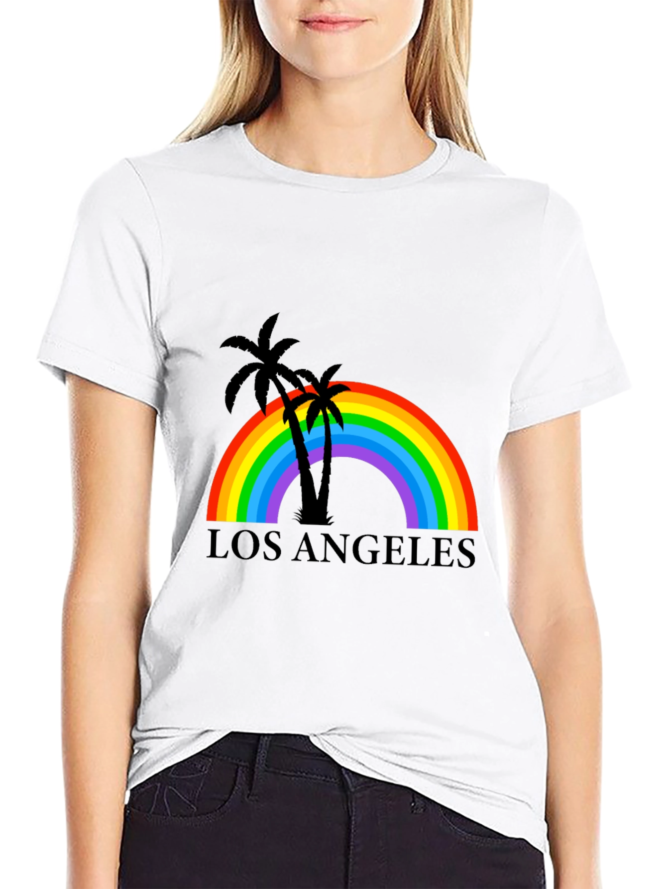 Los Angeles Rainbow Palm Tree T-Shirt