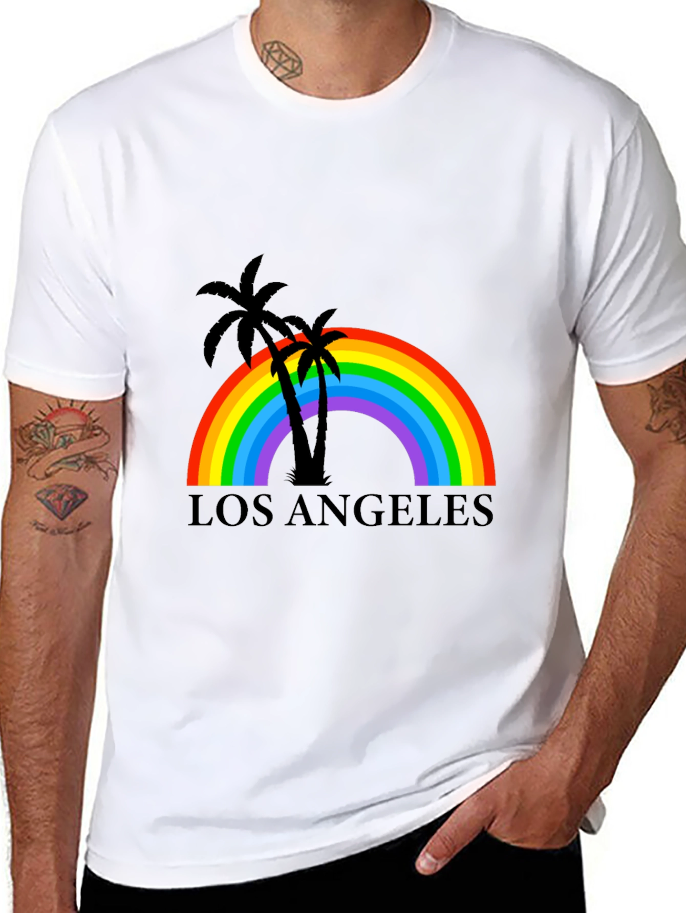 Los Angeles Rainbow Palm Tree T-Shirt