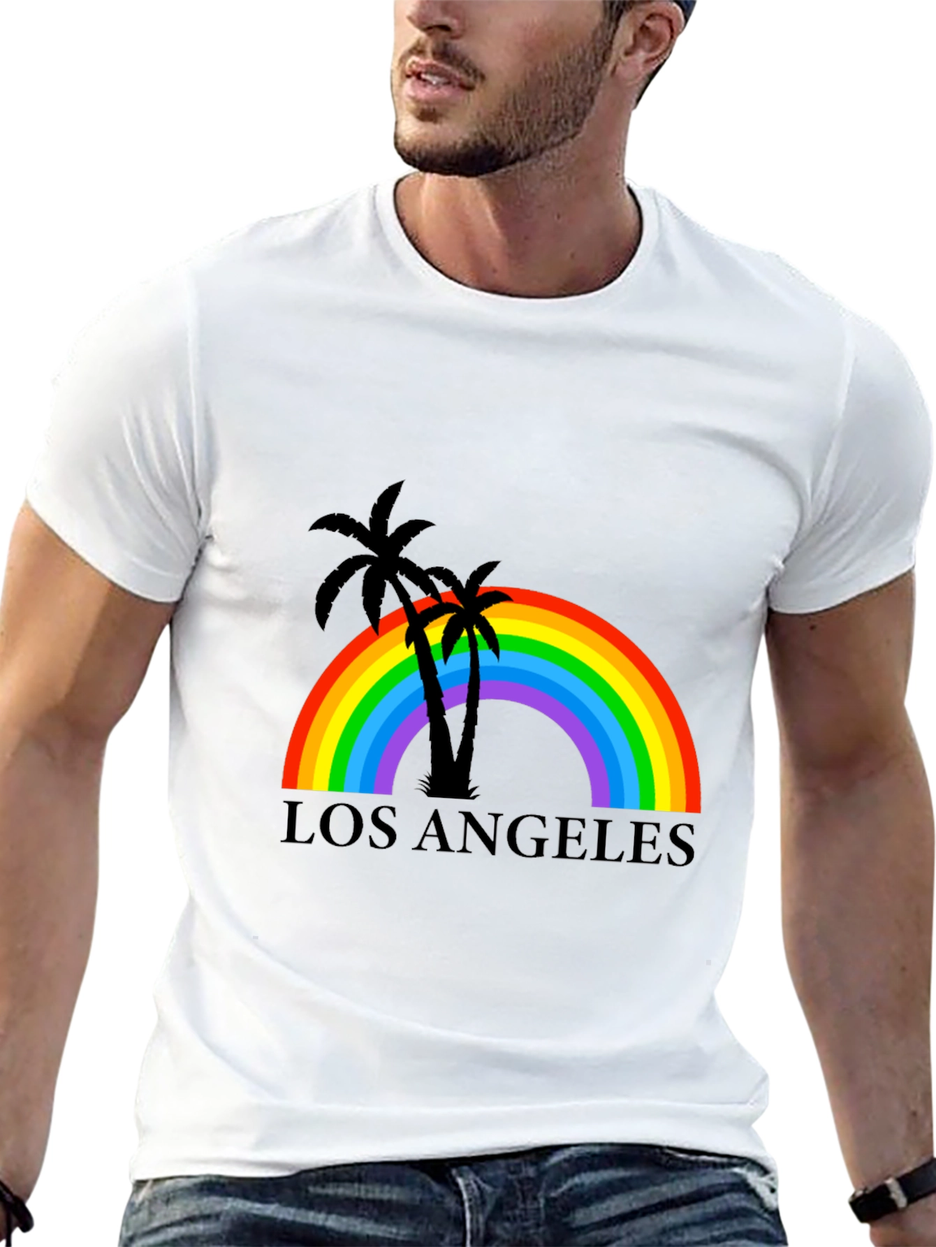 Los Angeles Rainbow Palm Tree T-Shirt