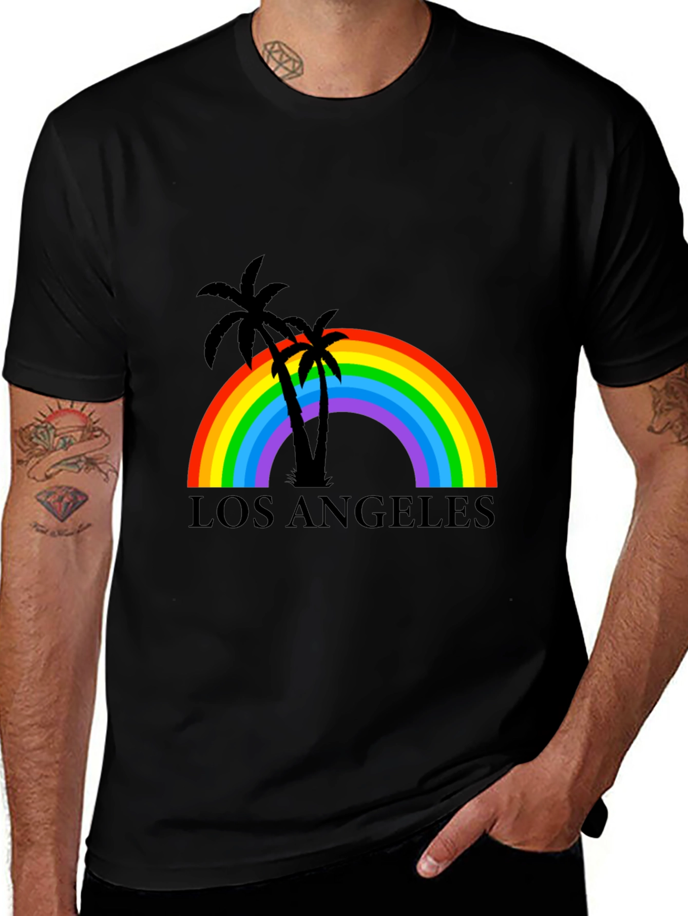 Los Angeles Rainbow Palm Tree T-Shirt