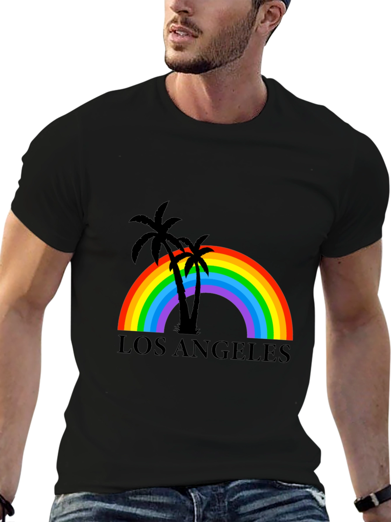 Los Angeles Rainbow Palm Tree T-Shirt