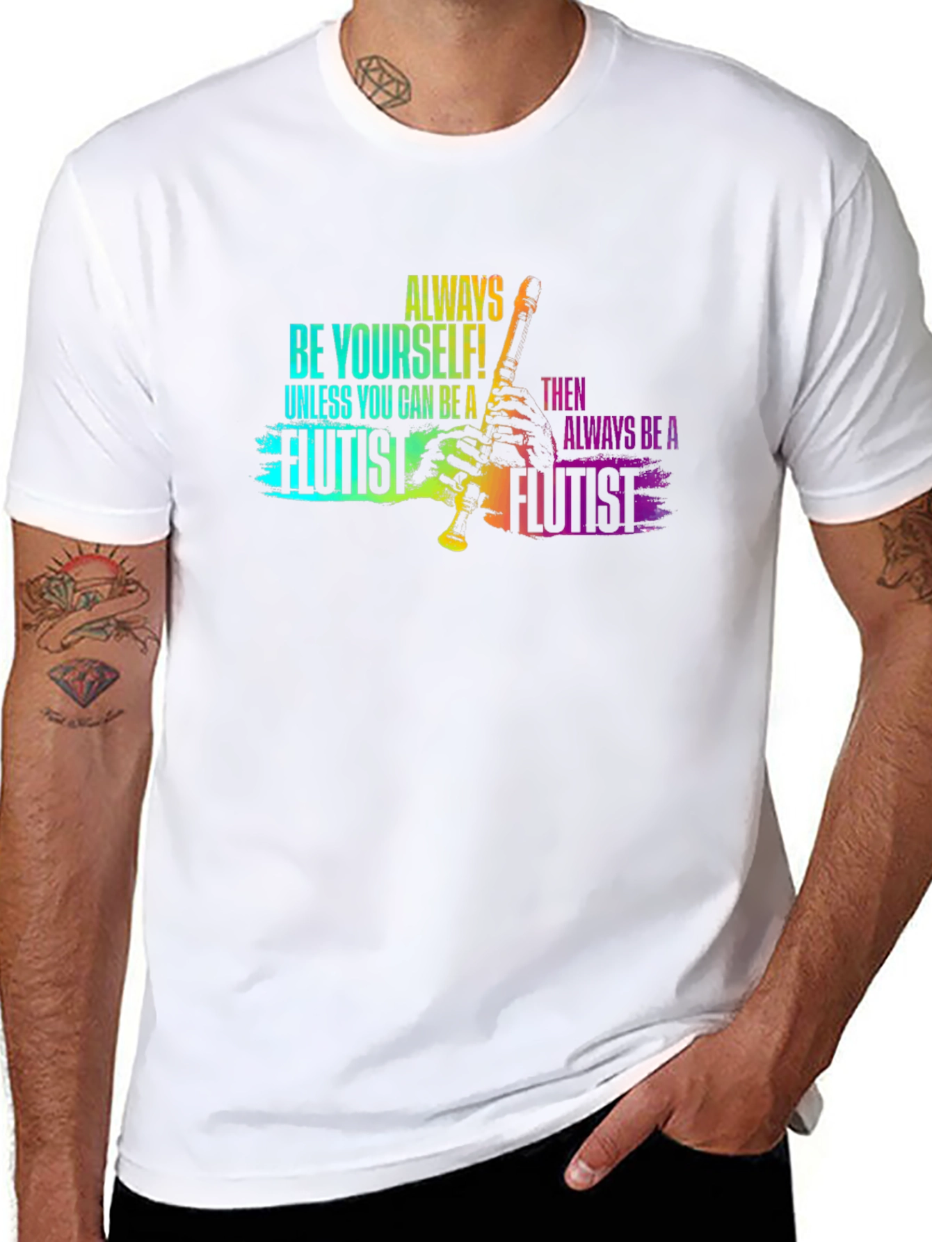 Always Be Yourself Flutist T-Shirt - Black