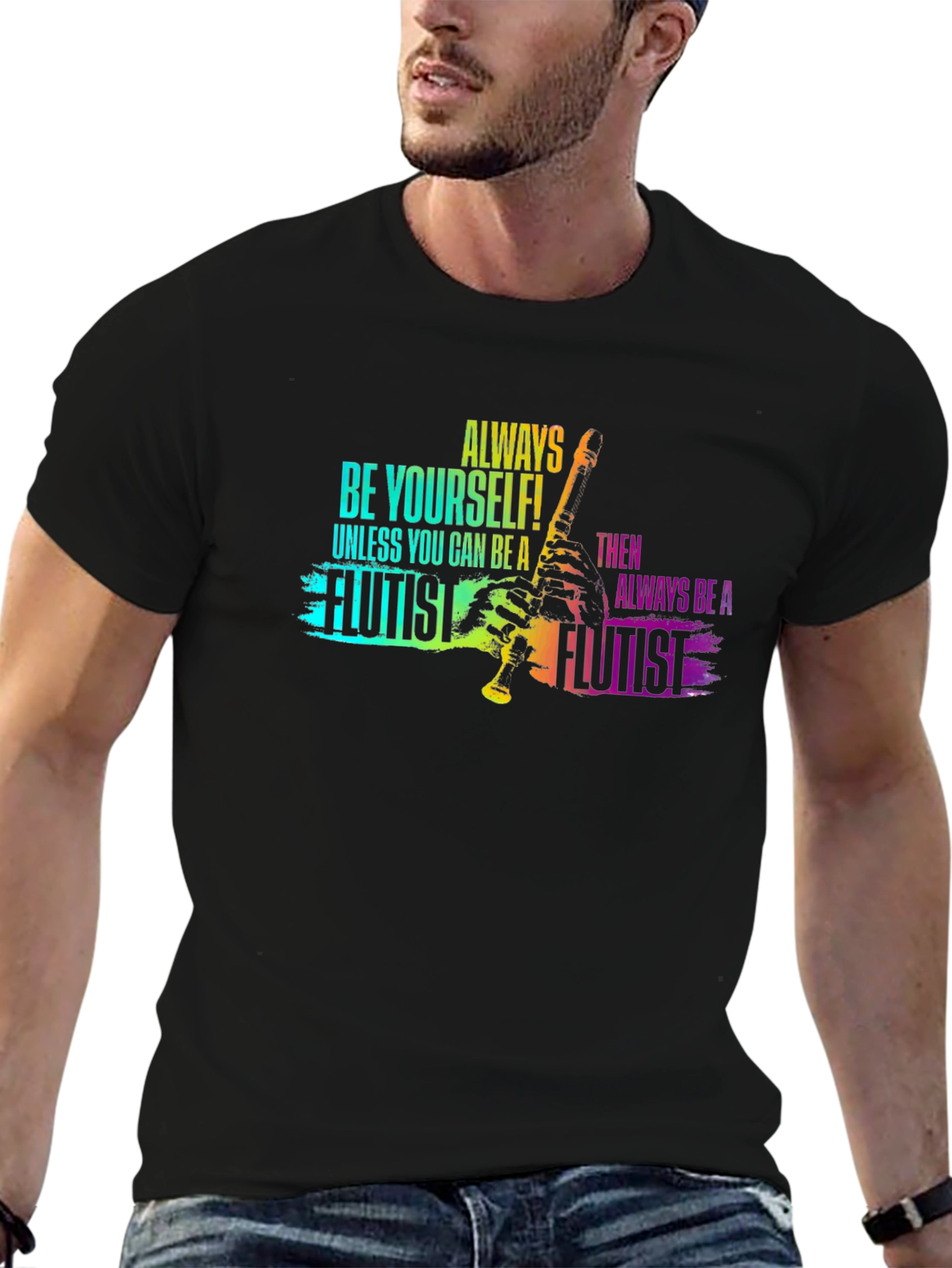 Always Be Yourself Flutist T-Shirt - Black