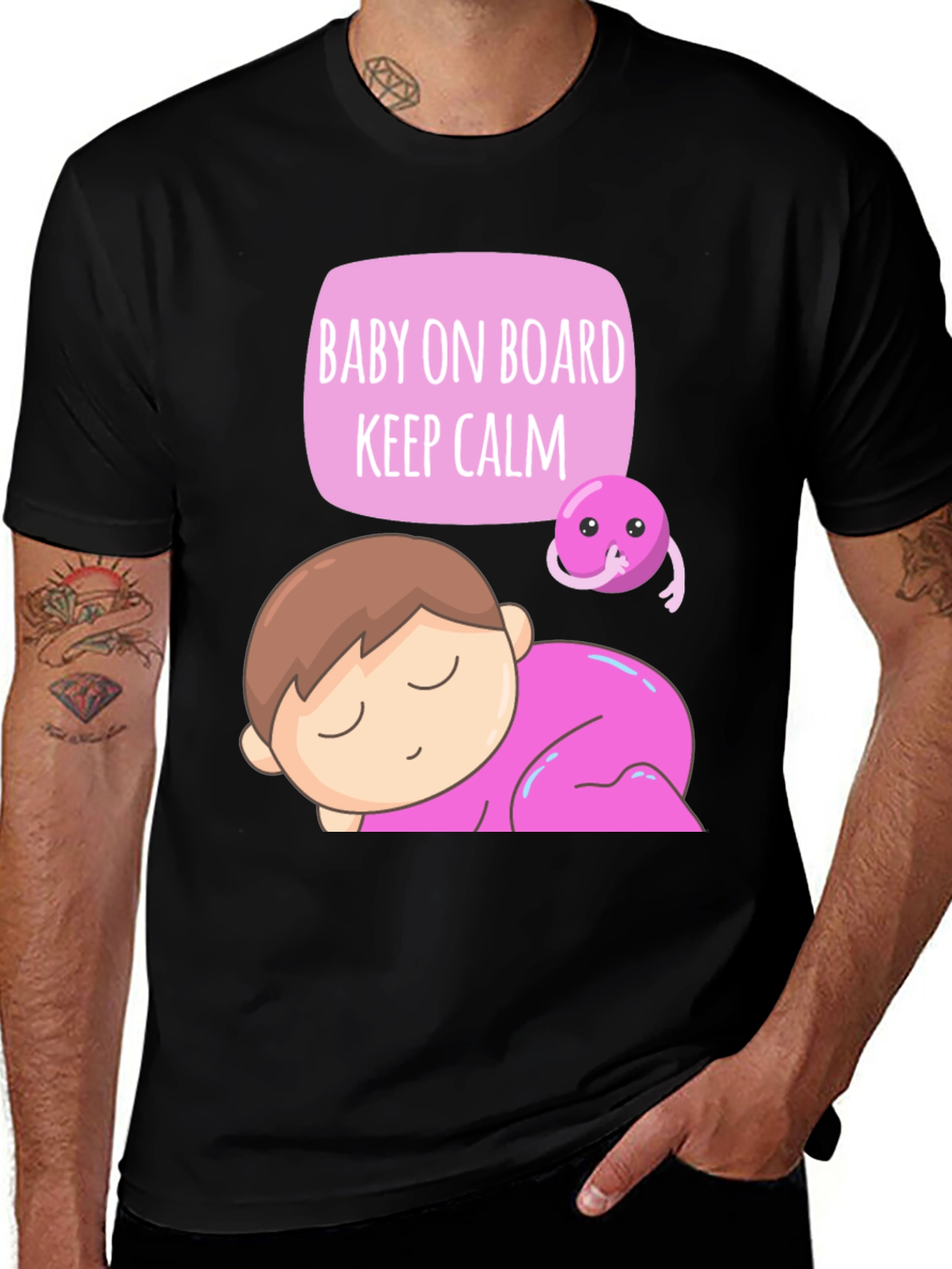 Baby on Board T-Shirt - Keep Calm Cute Design
