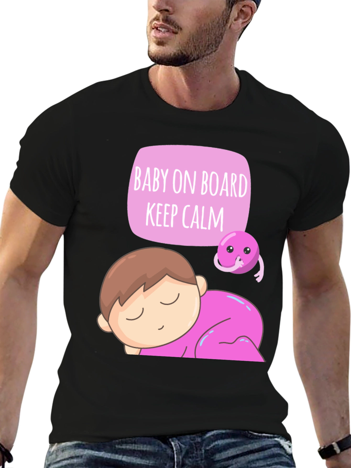 Baby on Board T-Shirt - Keep Calm Cute Design