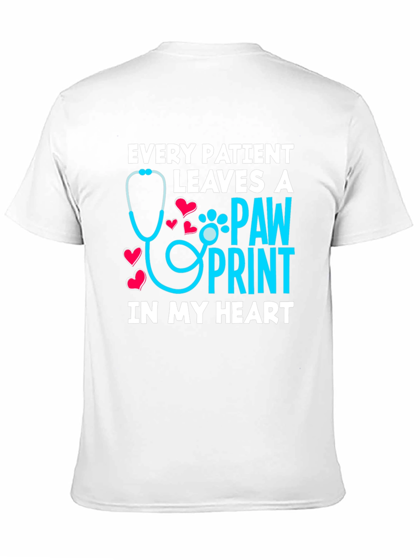 Veterinarian Paw Print Heart Graphic T-Shirt