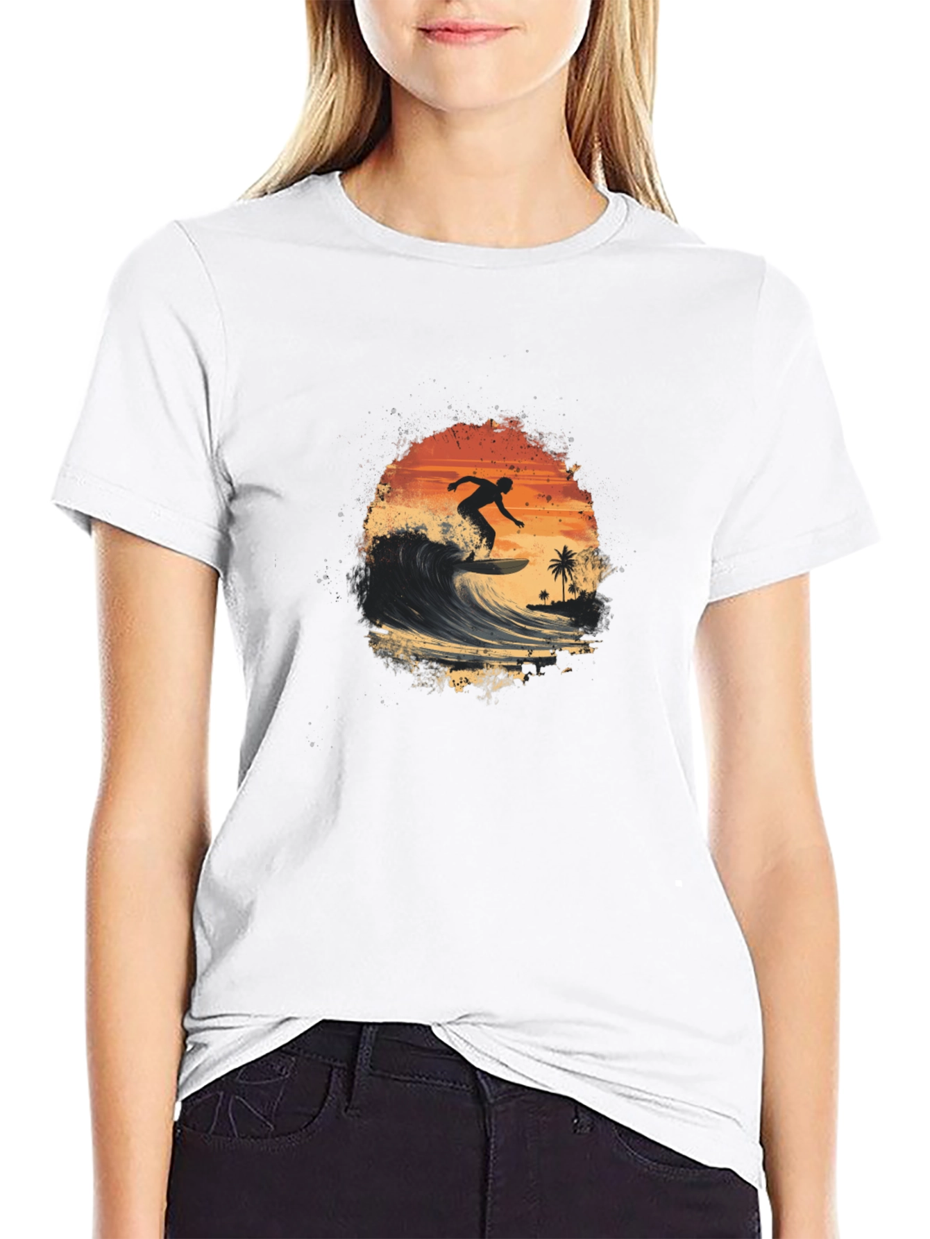 Surfer Silhouette Graphic Tee