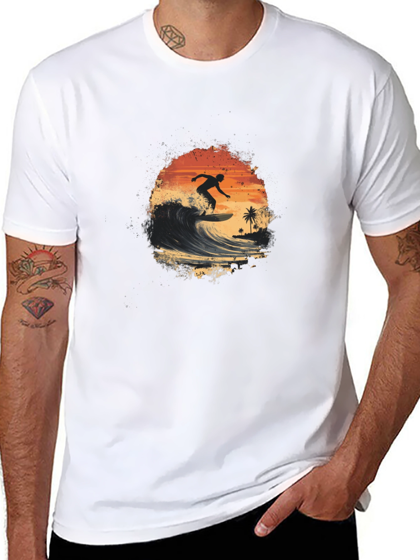 Surfer Silhouette Graphic Tee