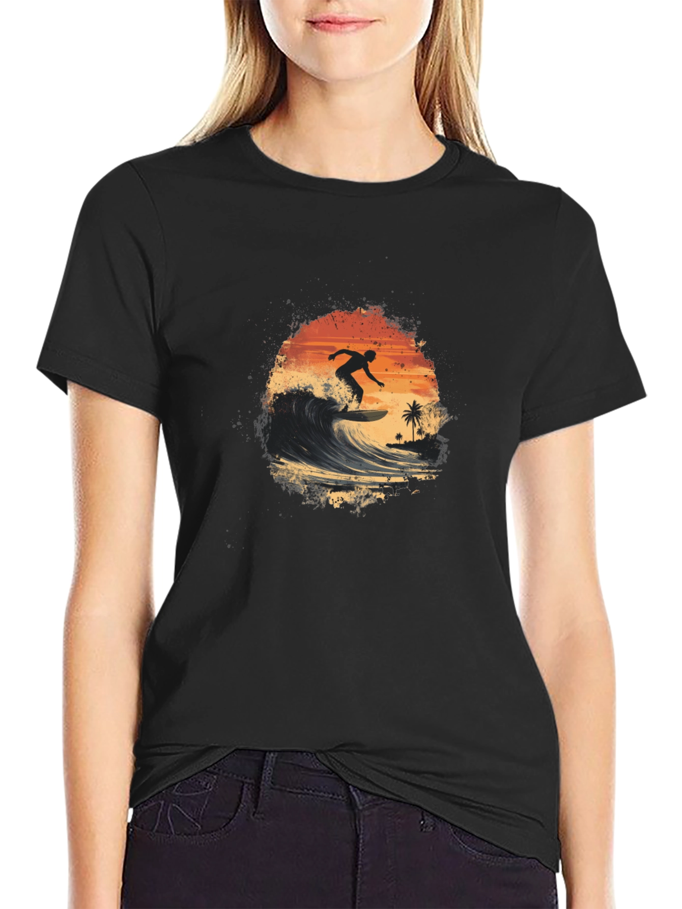 Surfer Silhouette Graphic Tee