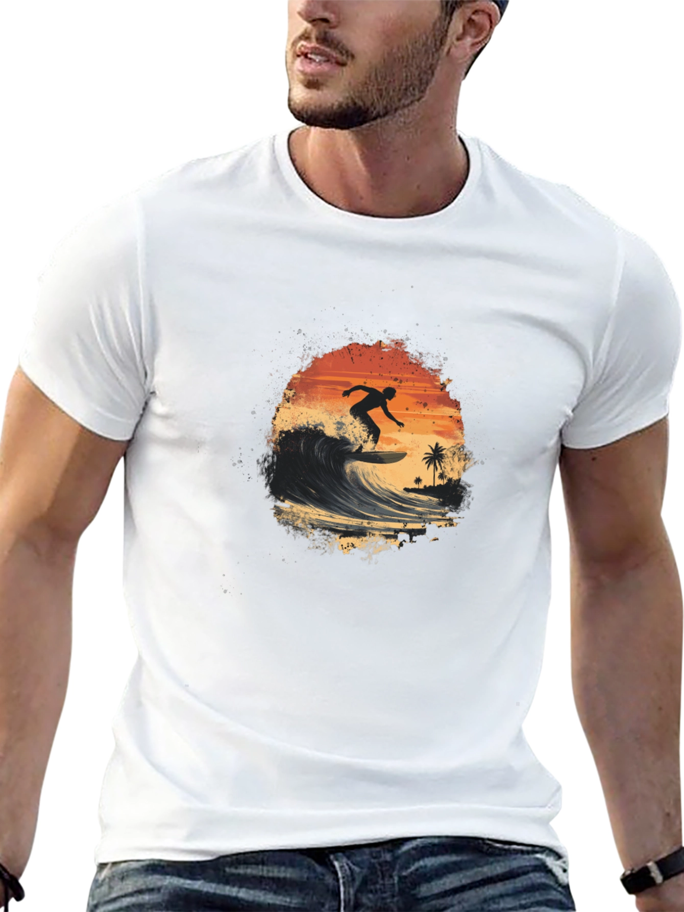 Surfer Silhouette Graphic Tee